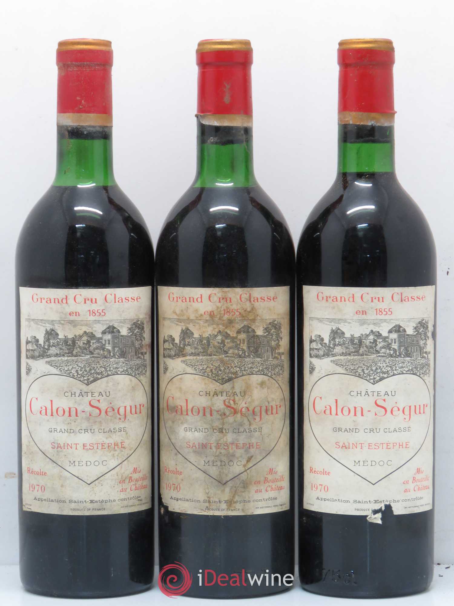 Château Calon Ségur 3ème Grand Cru Classé 1970 - Lot de 5 bouteilles - 1