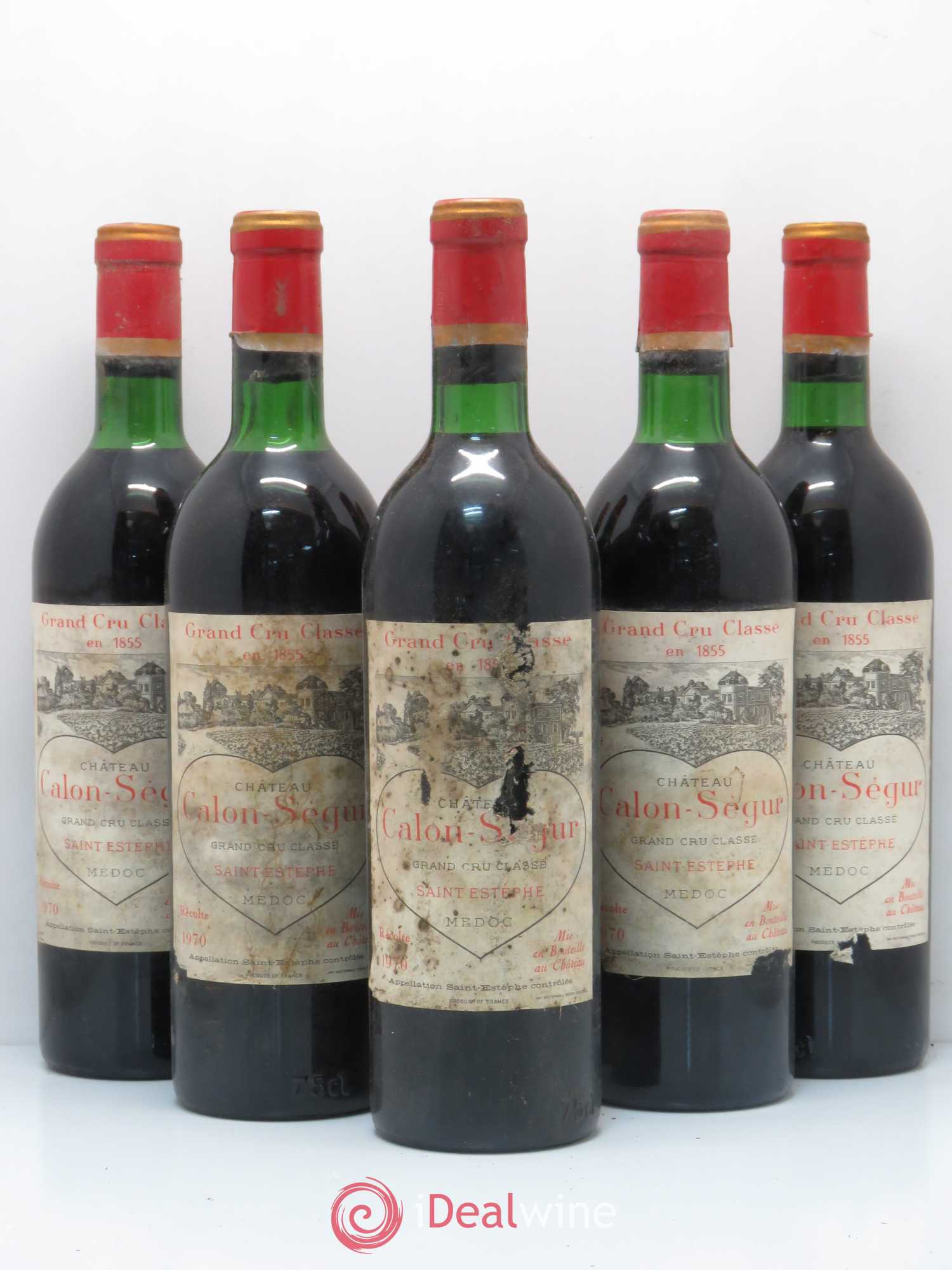 Château Calon Ségur 3ème Grand Cru Classé 1970 - Lot de 5 bouteilles - 0