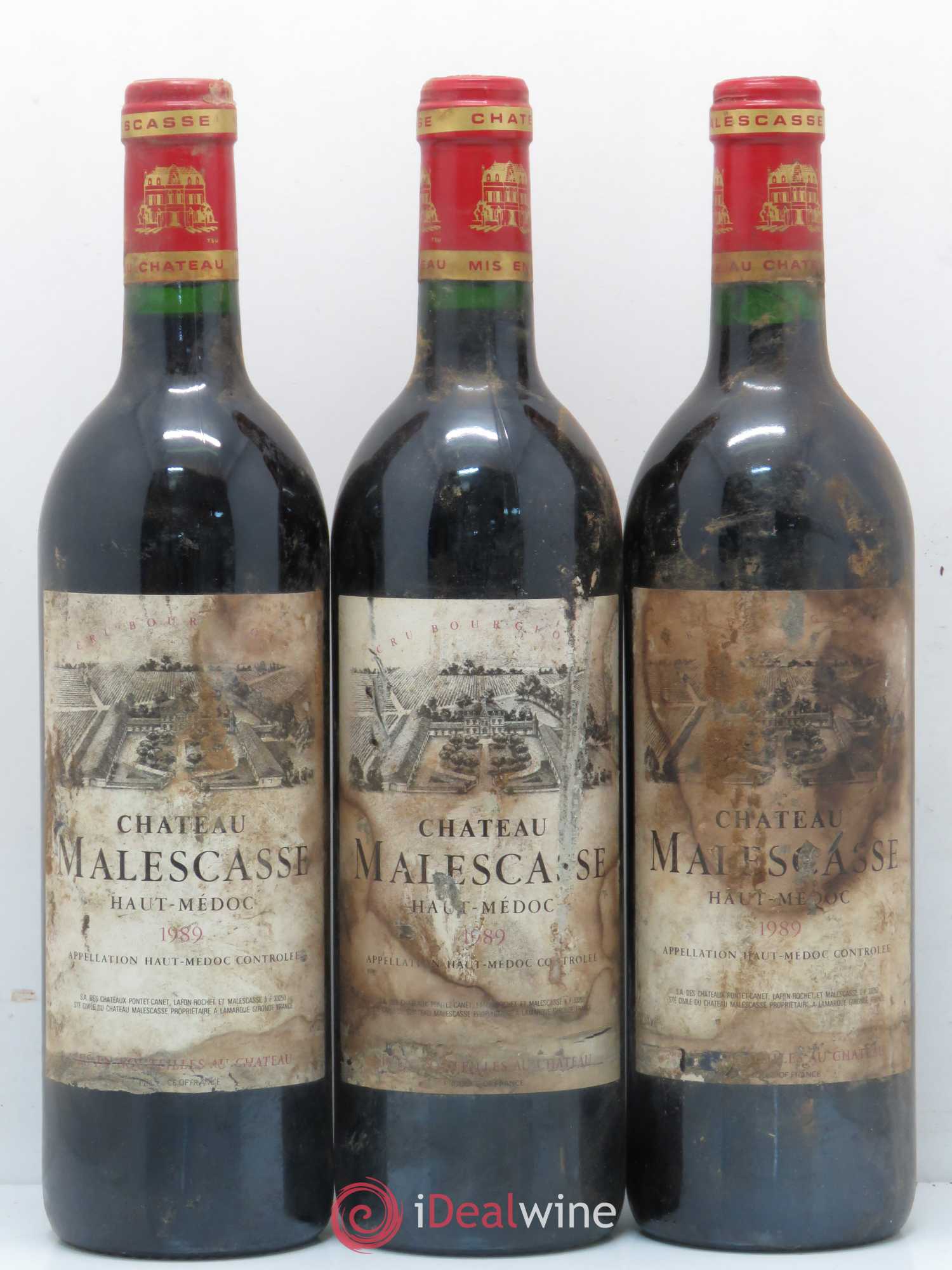 Château Malescasse Cru Bourgeois Exceptionnel 1989 - Lot de 3 bouteilles - 0