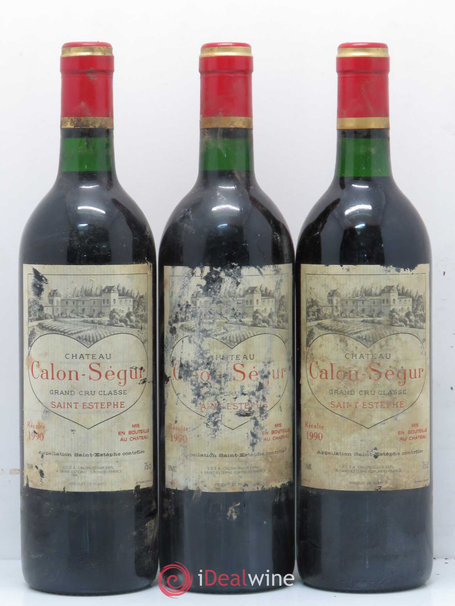 Château Calon Ségur 3ème Grand Cru Classé 1990 - Lot de 5 bouteilles - 1