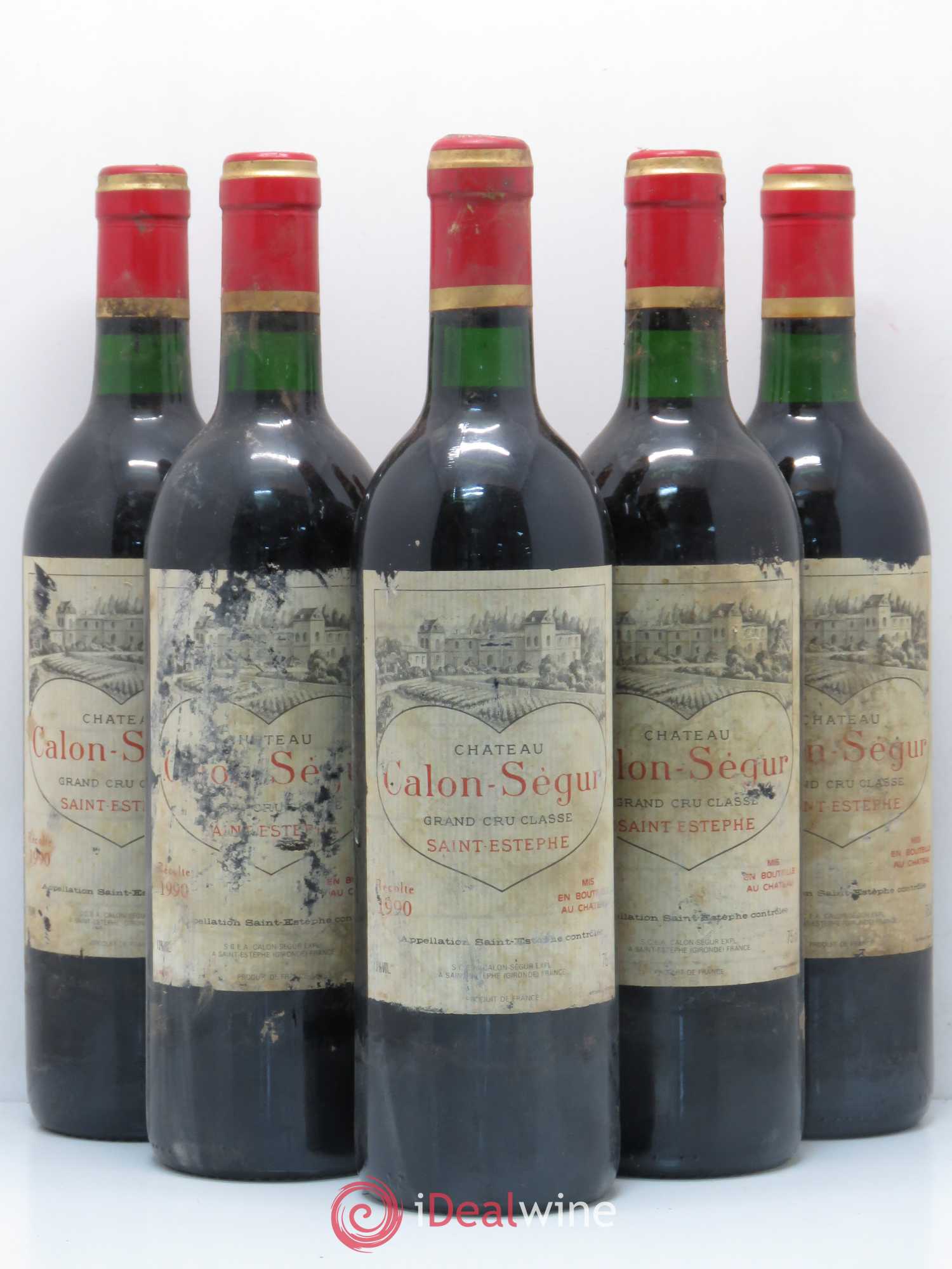 Château Calon Ségur 3ème Grand Cru Classé 1990 - Lot de 5 bouteilles - 0