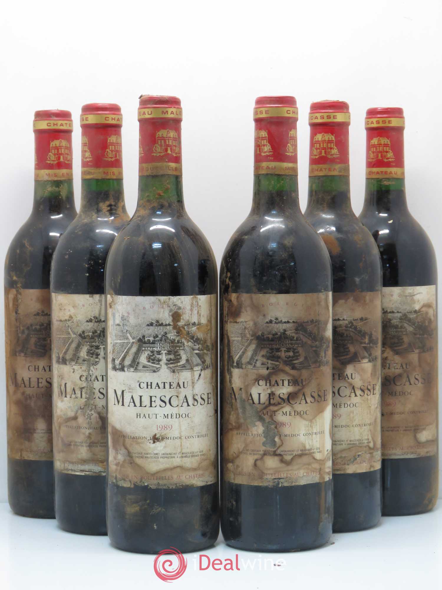 Château Malescasse Cru Bourgeois Exceptionnel 1989 - Lot de 6 bouteilles - 0