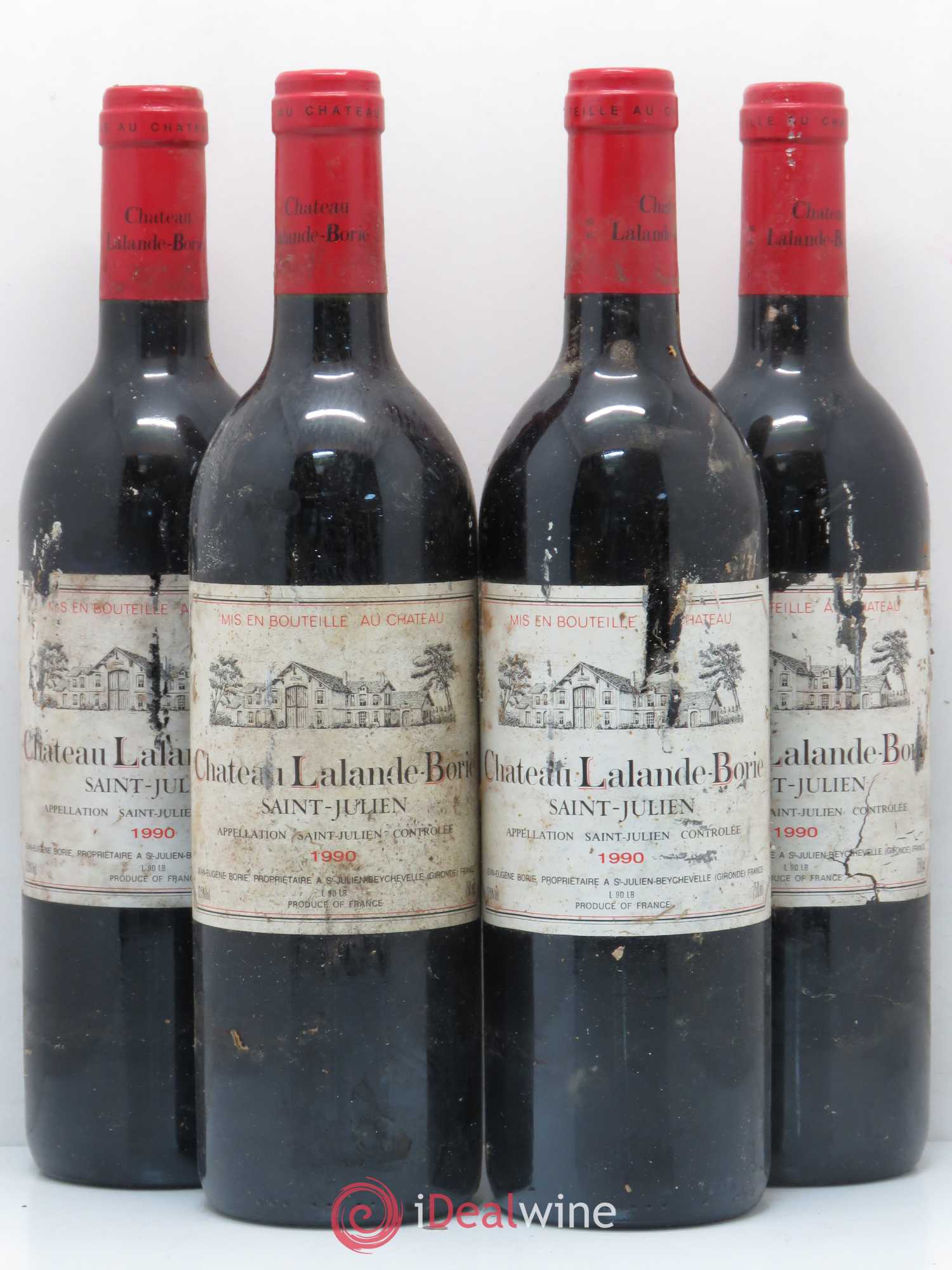 Château Lalande Borie 1990 - Lot de 4 bouteilles - 0