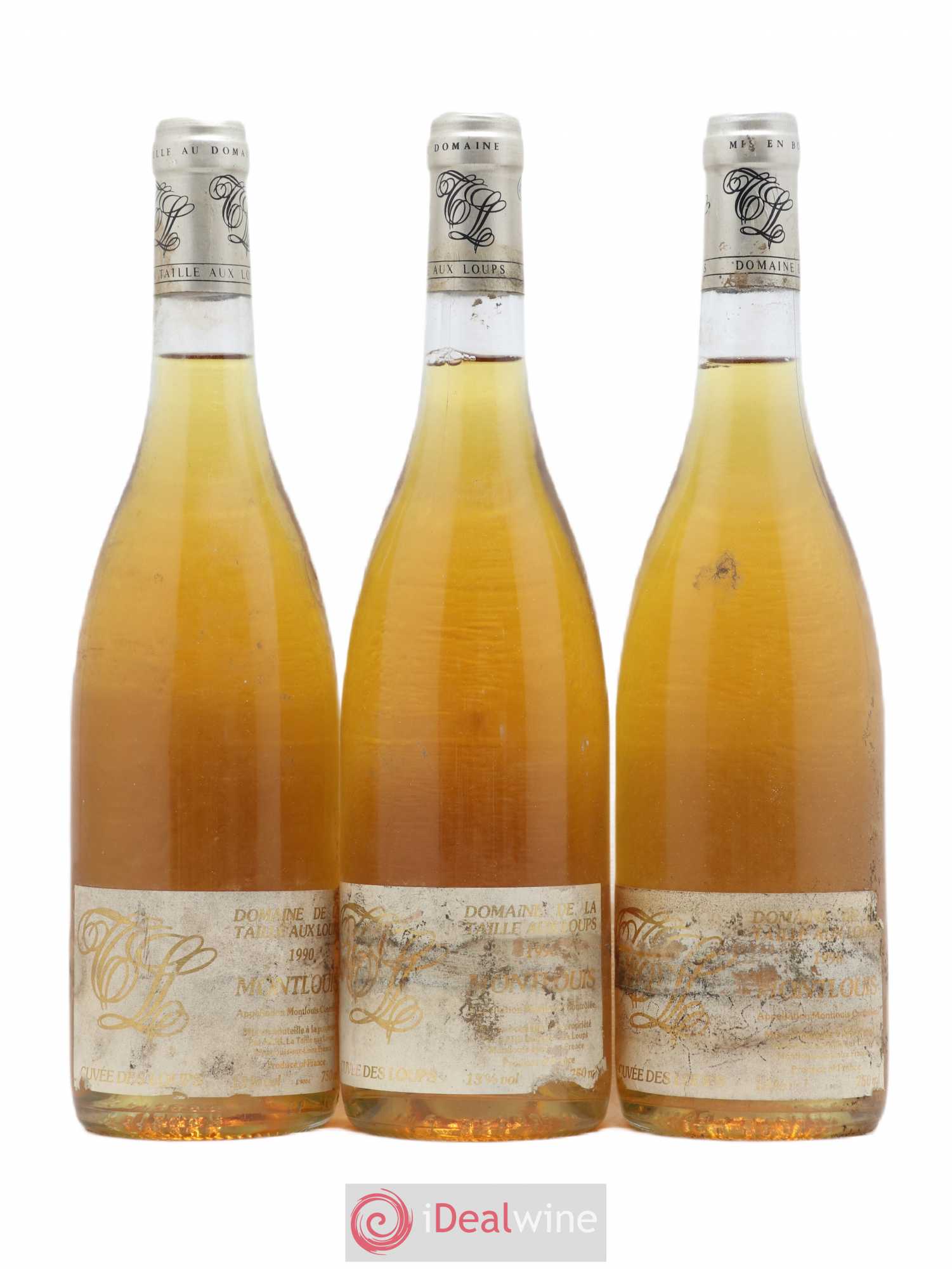 Montlouis-sur-Loire Cuvée des Loups La Taille aux Loups - Jacky Blot 1990 - Lotto di 3 bottiglie - 0