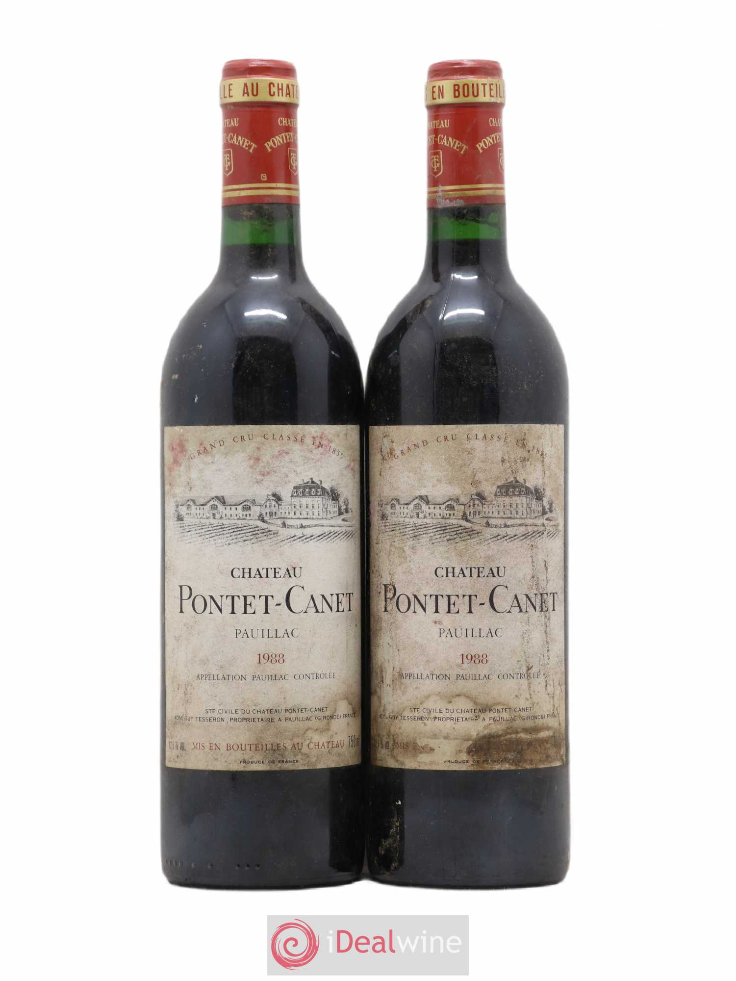 Château Pontet Canet 5ème Grand Cru Classé 1988 - Lot de 2 bouteilles - 0