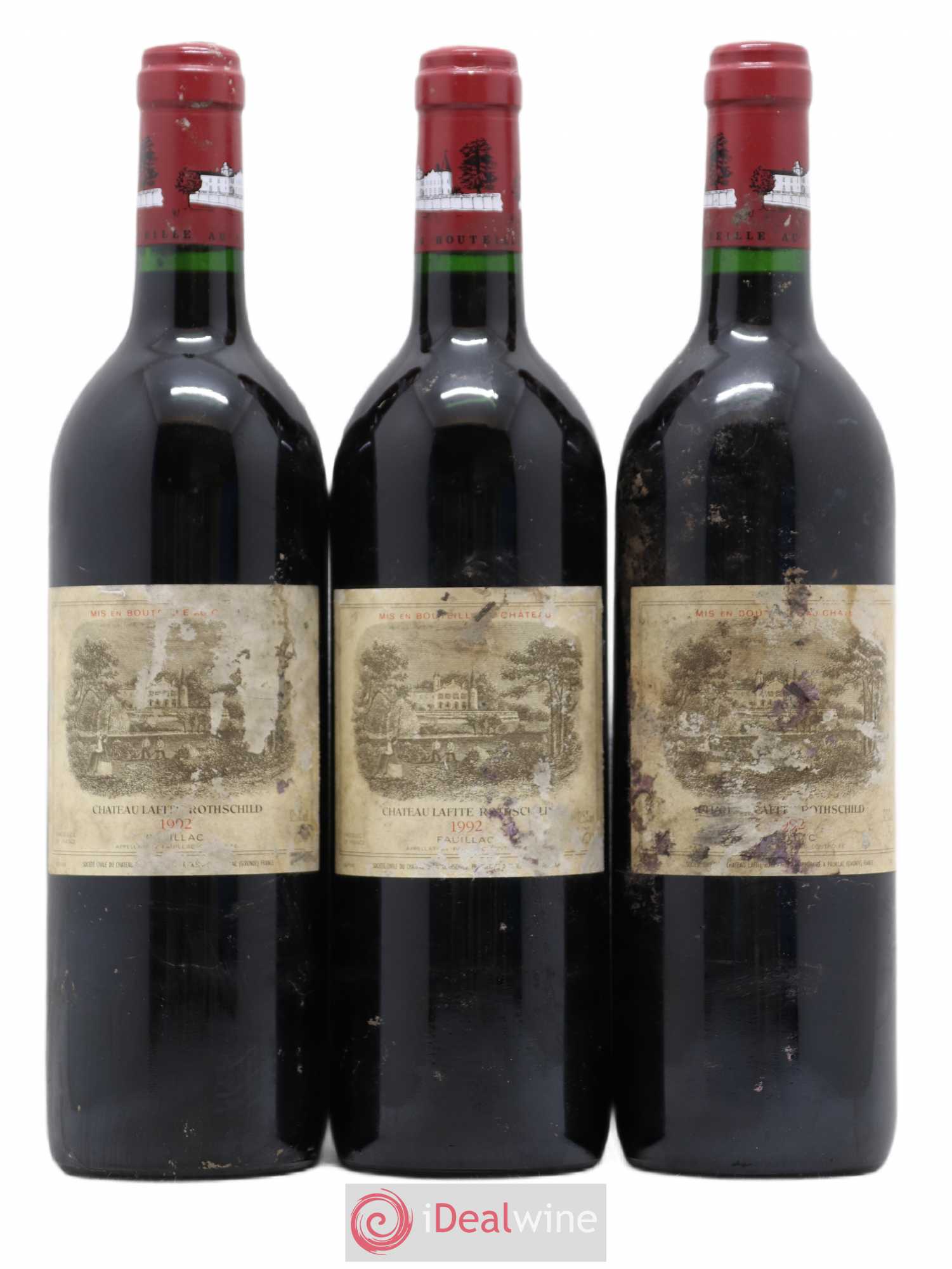 Château Lafite Rothschild 1er Grand Cru Classé 1992 - Lot de 3 bouteilles - 0