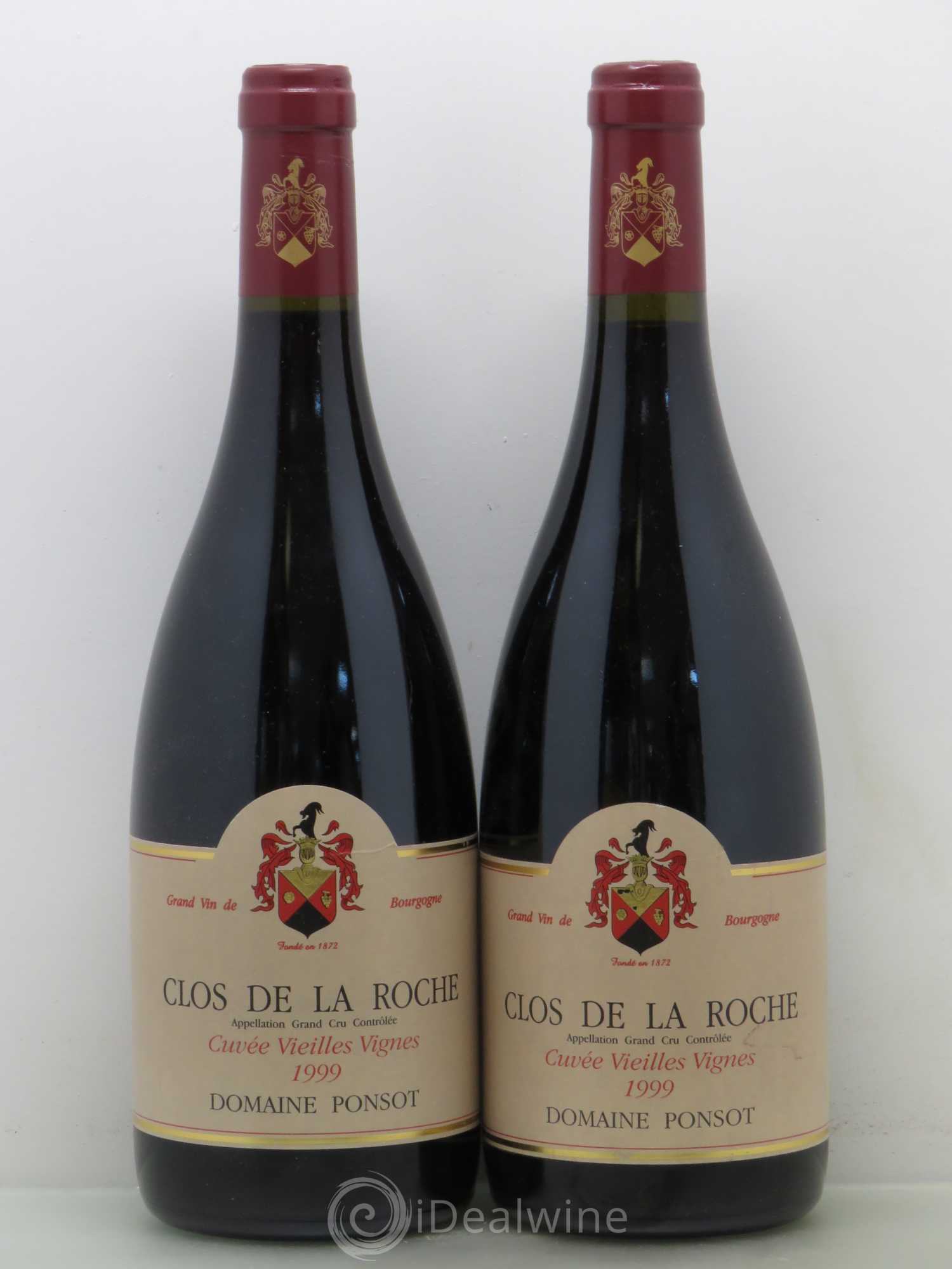 Clos de la Roche Grand Cru Vieilles Vignes Ponsot (Domaine) 1999 - Lot de 2 bouteilles - 0