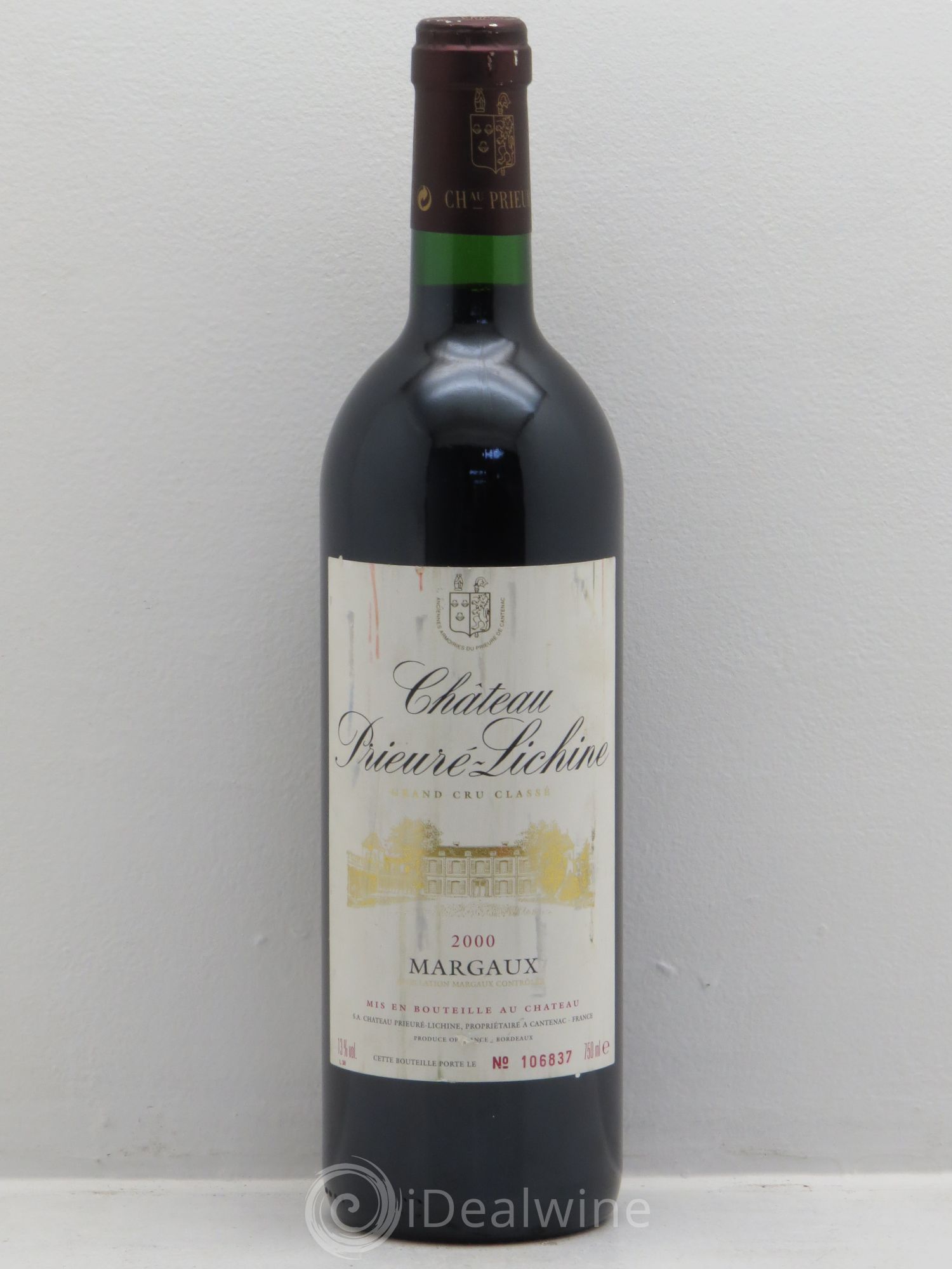 Château Prieuré Lichine 4ème Grand Cru Classé 2000 - Lot de 1 bouteille - 0