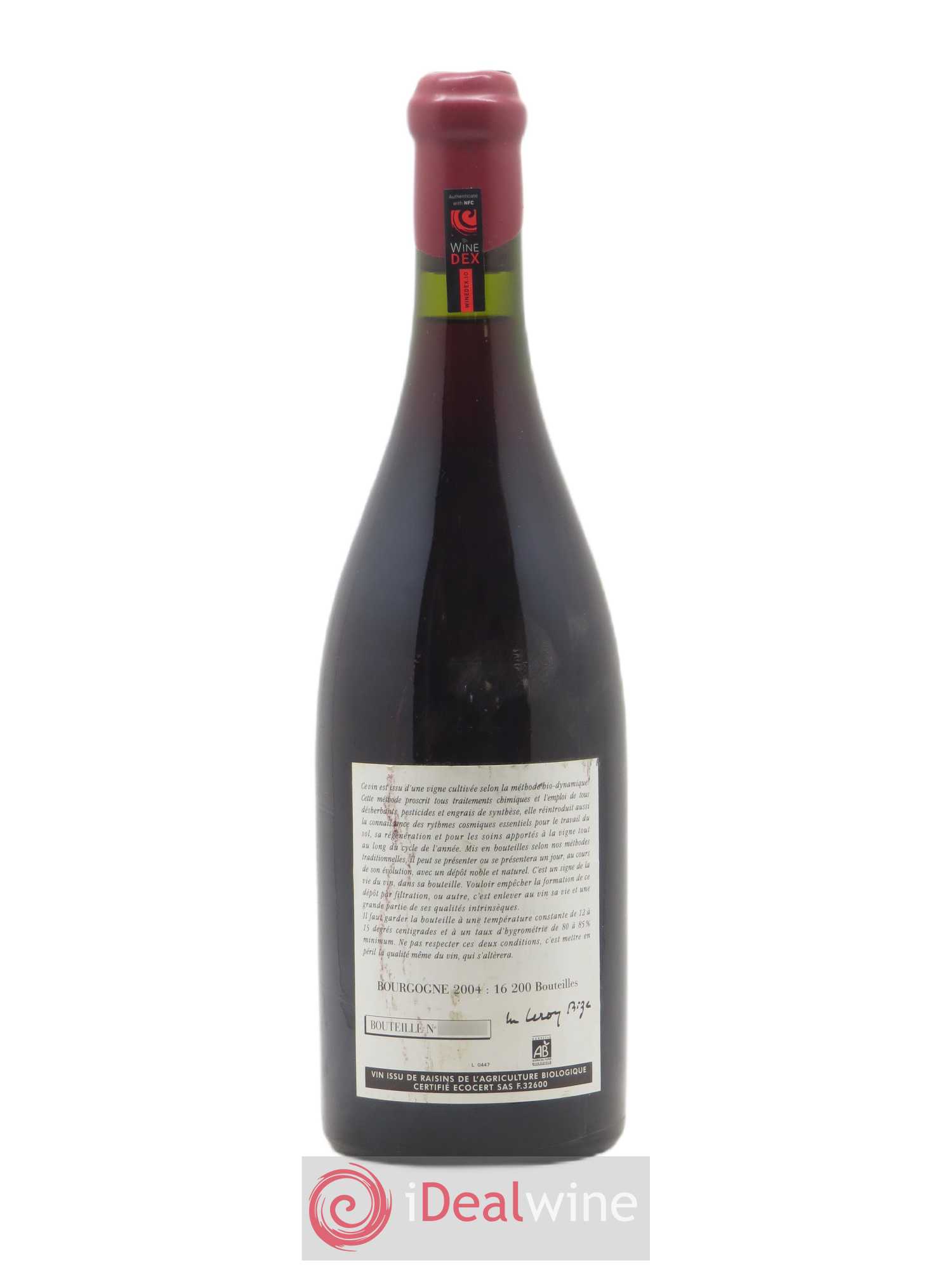 Bourgogne Leroy (Domaine) 2004 - Lot de 1 bouteille - 1
