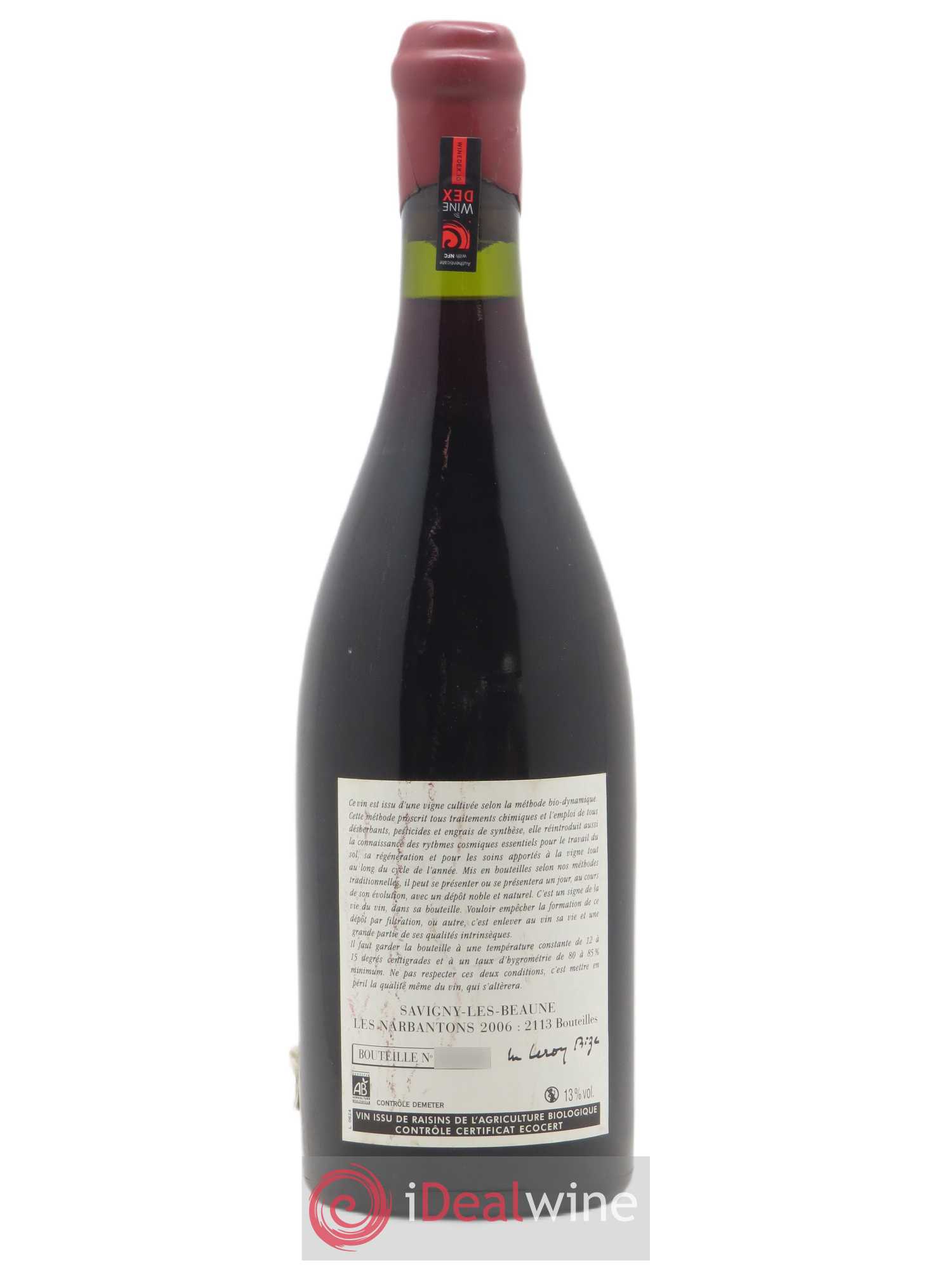 Savigny-lès-Beaune 1er Cru Les Narbantons Leroy (Domaine) 2006 - Lot de 1 bouteille - 1