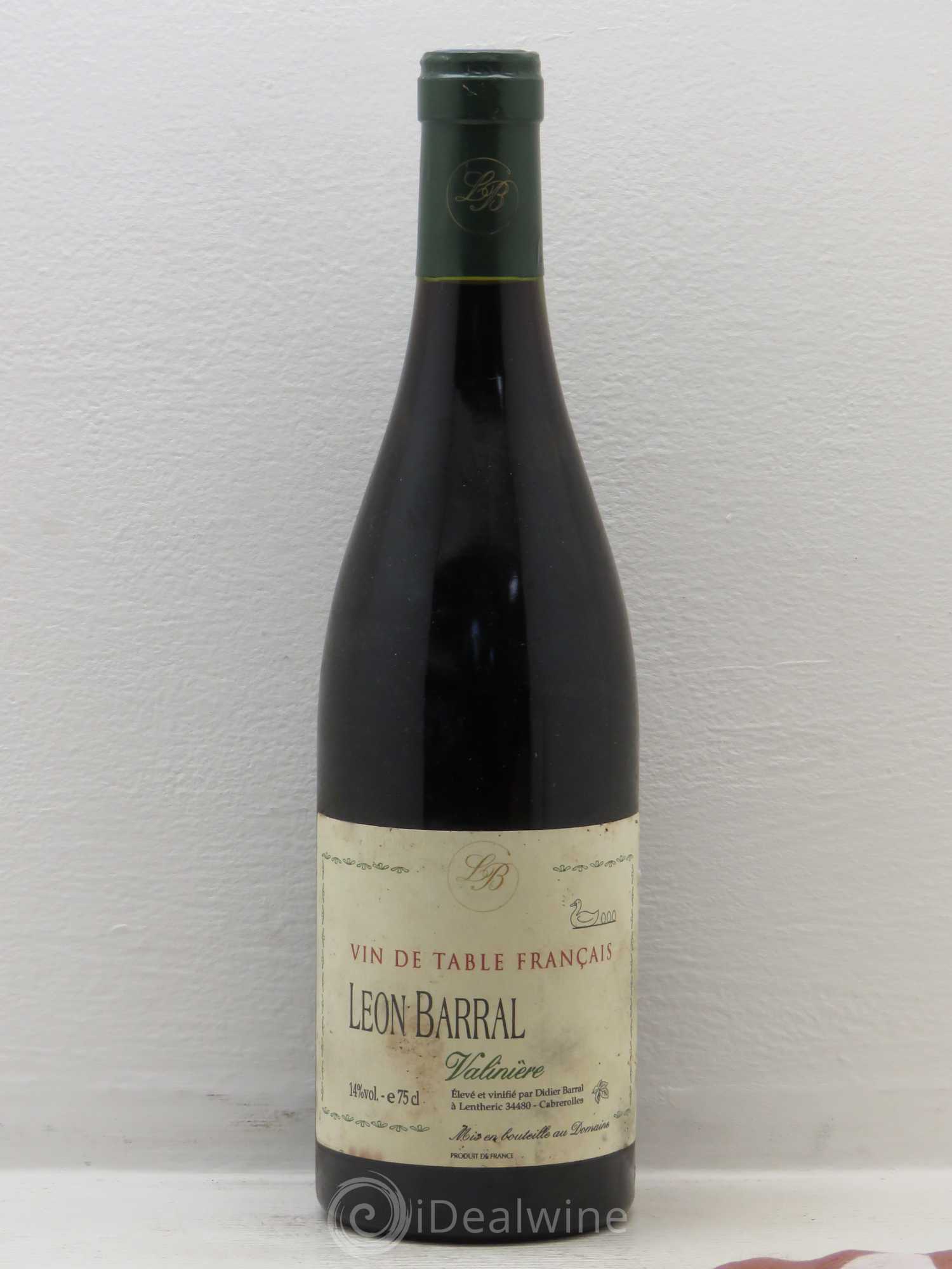 Vin de table Valinière Domaine Léon Barral 2000 - Posten von 1 Flasche - 0