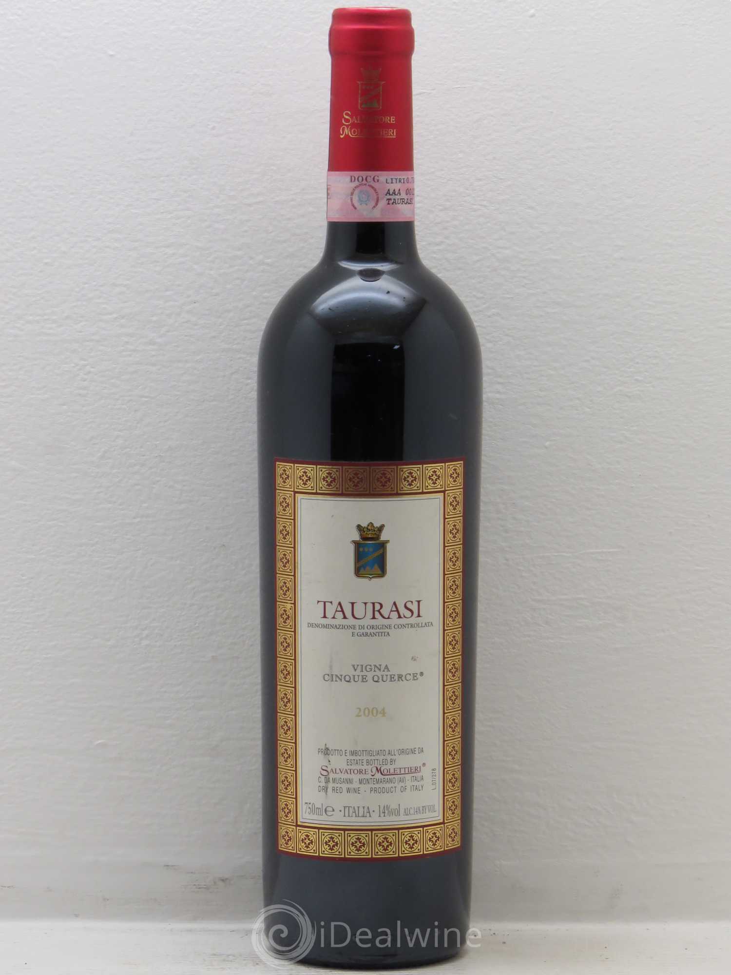 Taurasi DOCG Vigna Cinque Querce Salvatorre Molettieri 2004 - Posten von 1 Flasche - 0