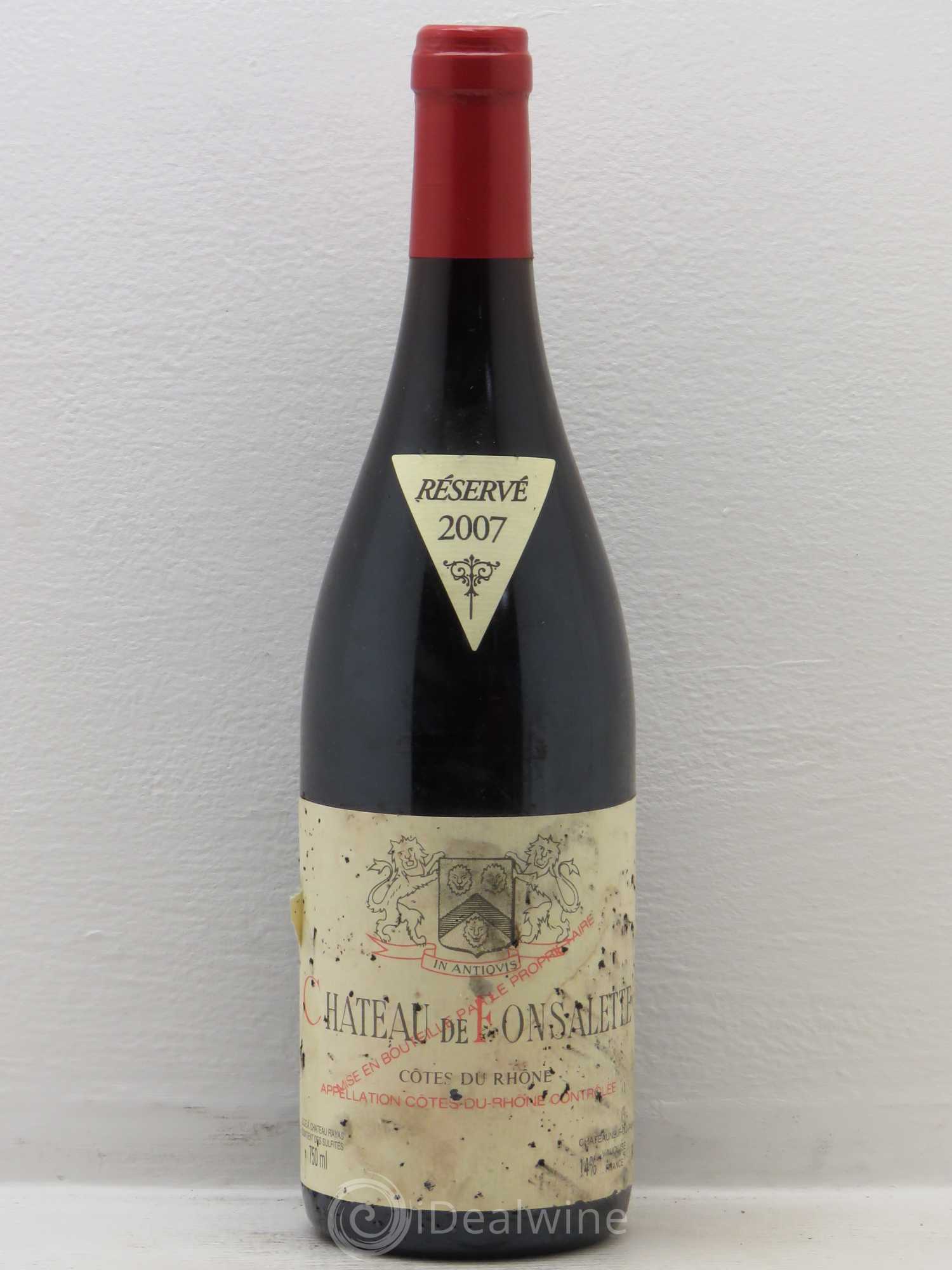 Côtes-du-Rhône Château de Fonsalette Emmanuel Reynaud 2007 - Lot de 1 bouteille - 0