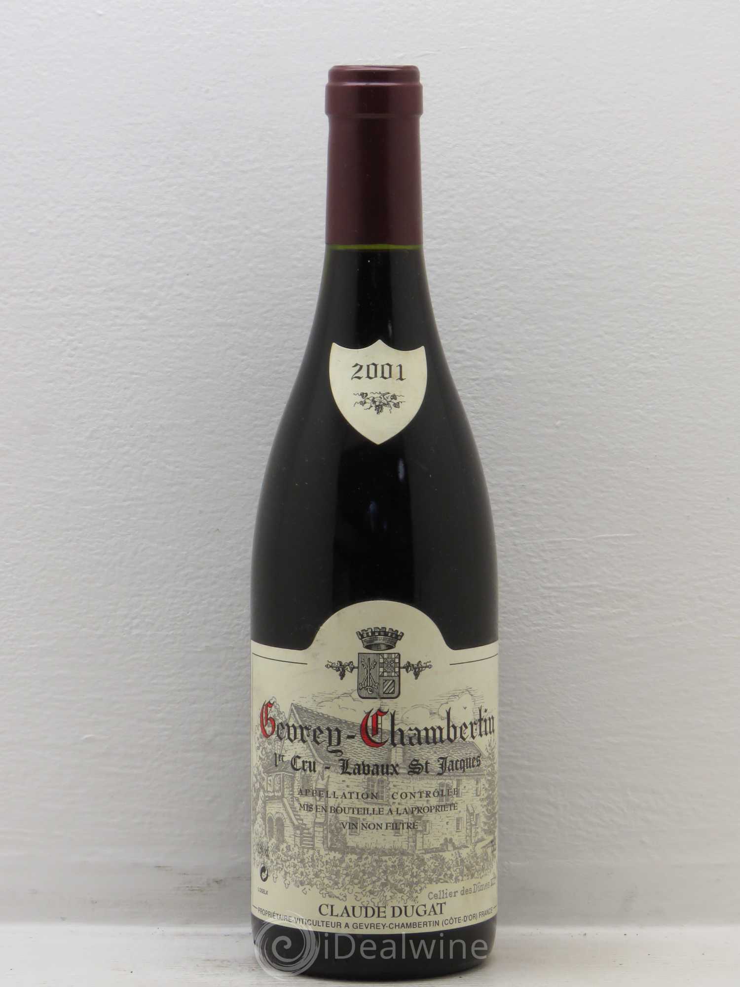 Gevrey-Chambertin 1er Cru Lavaux Saint-Jacques Claude Dugat 2001 - Lot de 1 bouteille - 0