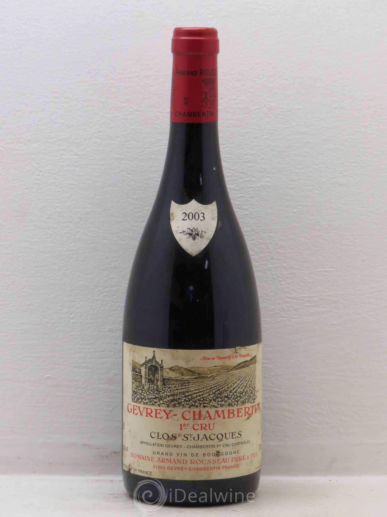 Gevrey-Chambertin 1er Cru Clos Saint-Jacques Armand Rousseau (Domaine) 2003 - Lot de 1 bouteille - 0