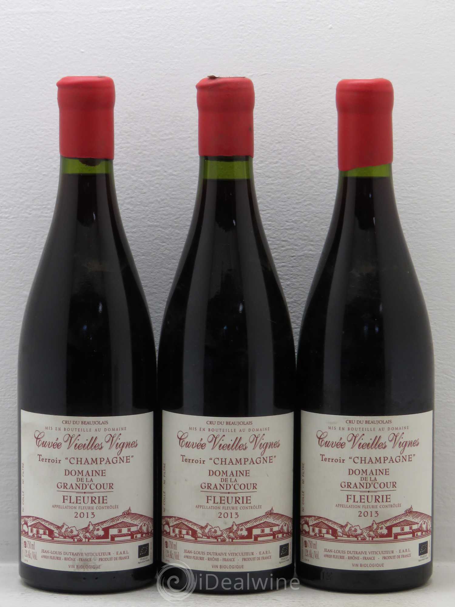 Fleurie Champagne - Cuvée Vieilles Vignes Grand'cour (Domaine de la) - Jean-Louis Dutraive 2013 - Lot de 3 bouteilles - 0