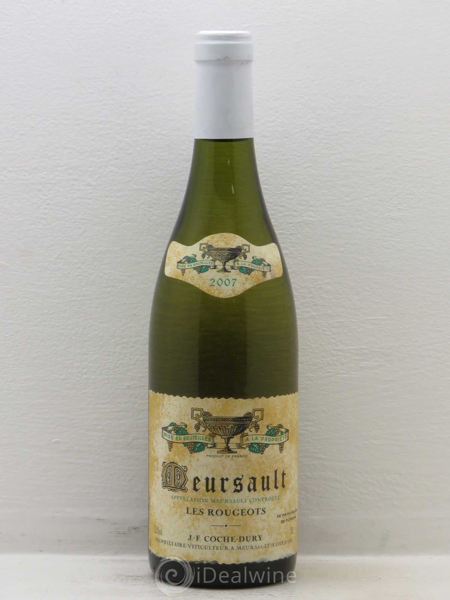 Meursault Les Rougeots Coche Dury (Domaine) 2007 - Lot de 1 bouteille - 0