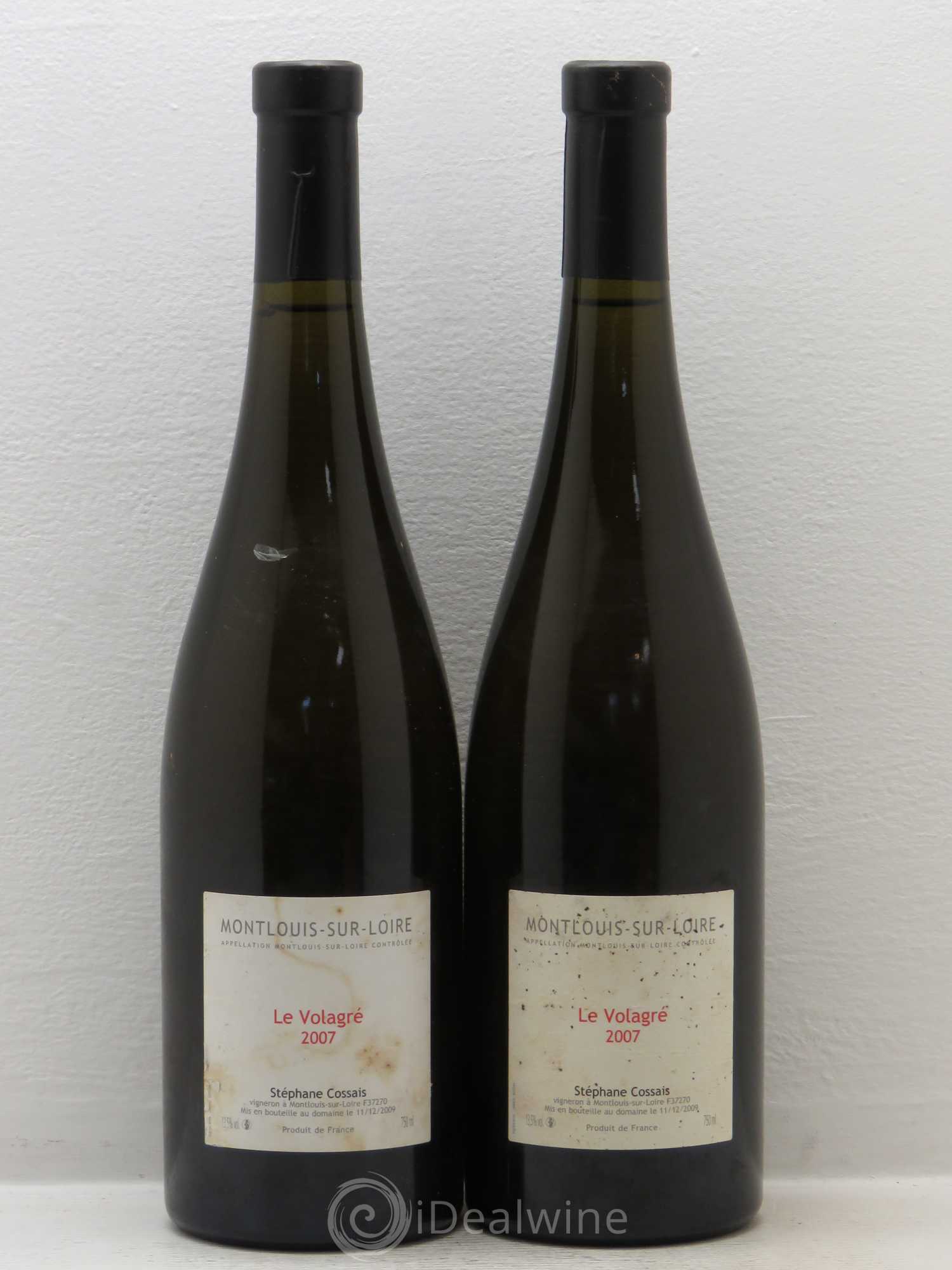 Montlouis-sur-Loire Le Volagré Stéphane Cossais 2007 - Lot de 2 bouteilles - 0