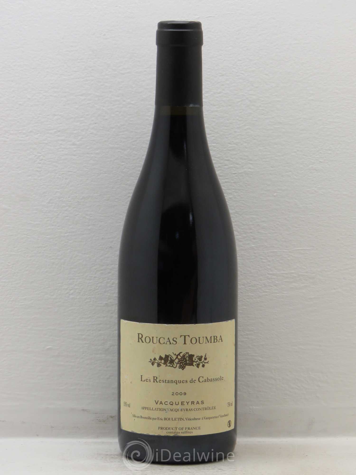 Vacqueyras Les Restanques de Cabassole Roucas Toumba 2009 - Lot de 1 bouteille - 0