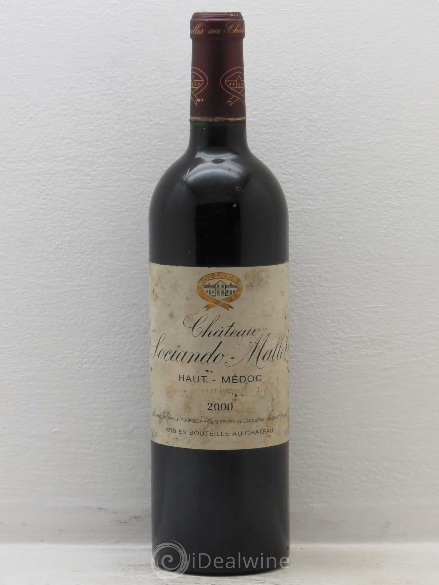 Château Sociando Mallet 2000 - Lot de 1 bouteille - 0