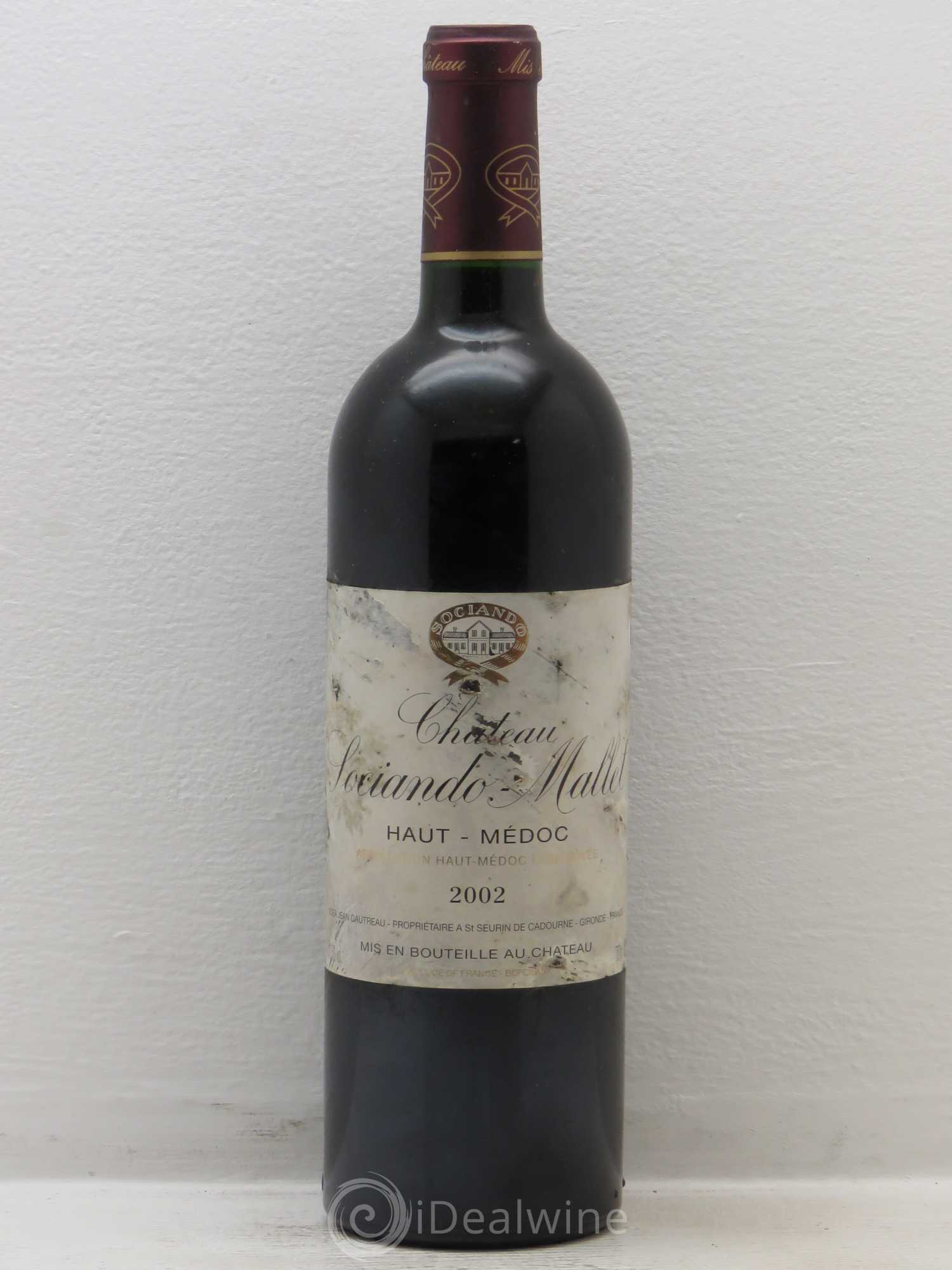 Château Sociando Mallet 2002 - Lot de 1 bouteille - 0