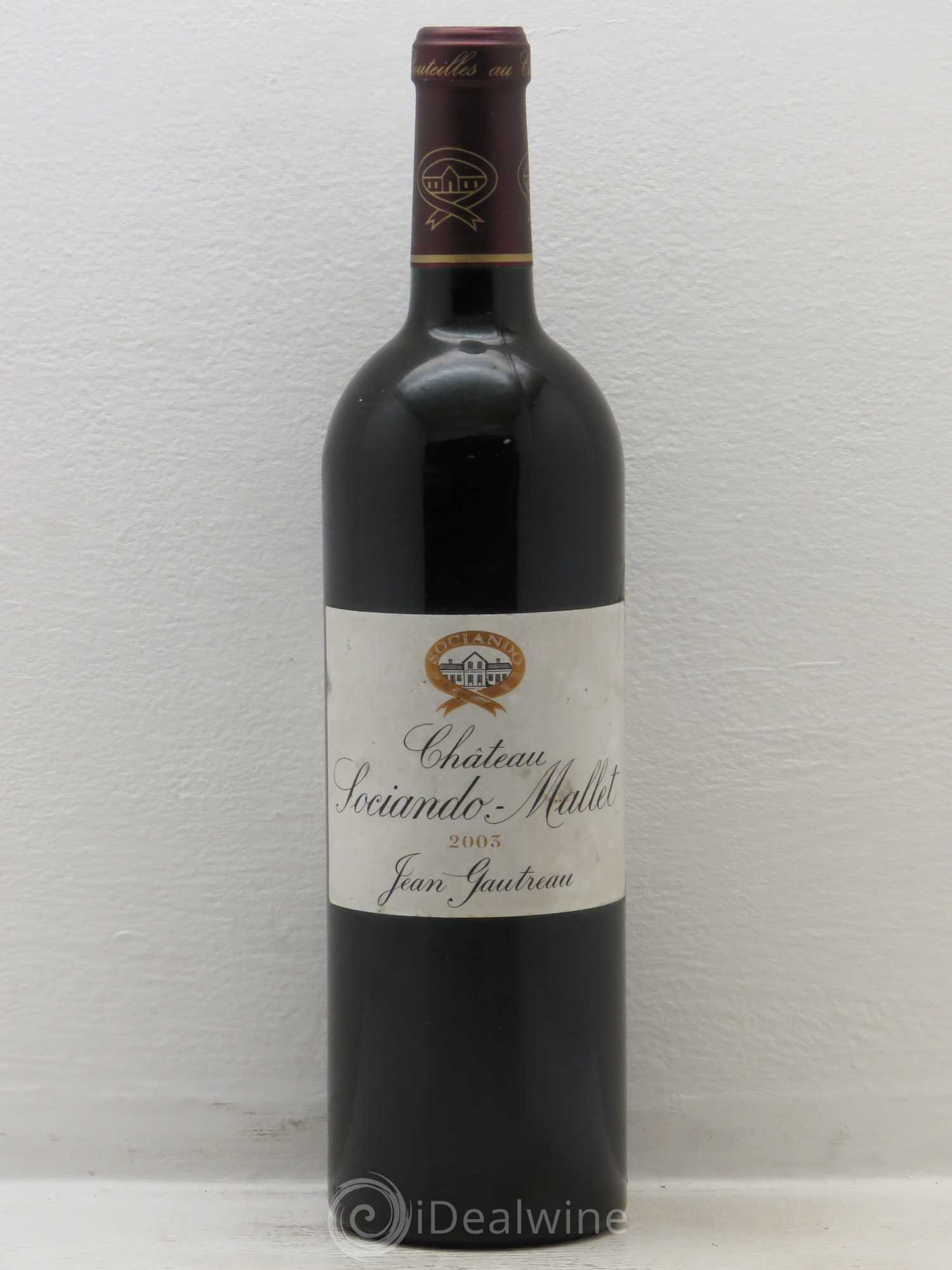 Château Sociando Mallet 2003 - Lot de 1 bouteille - 0