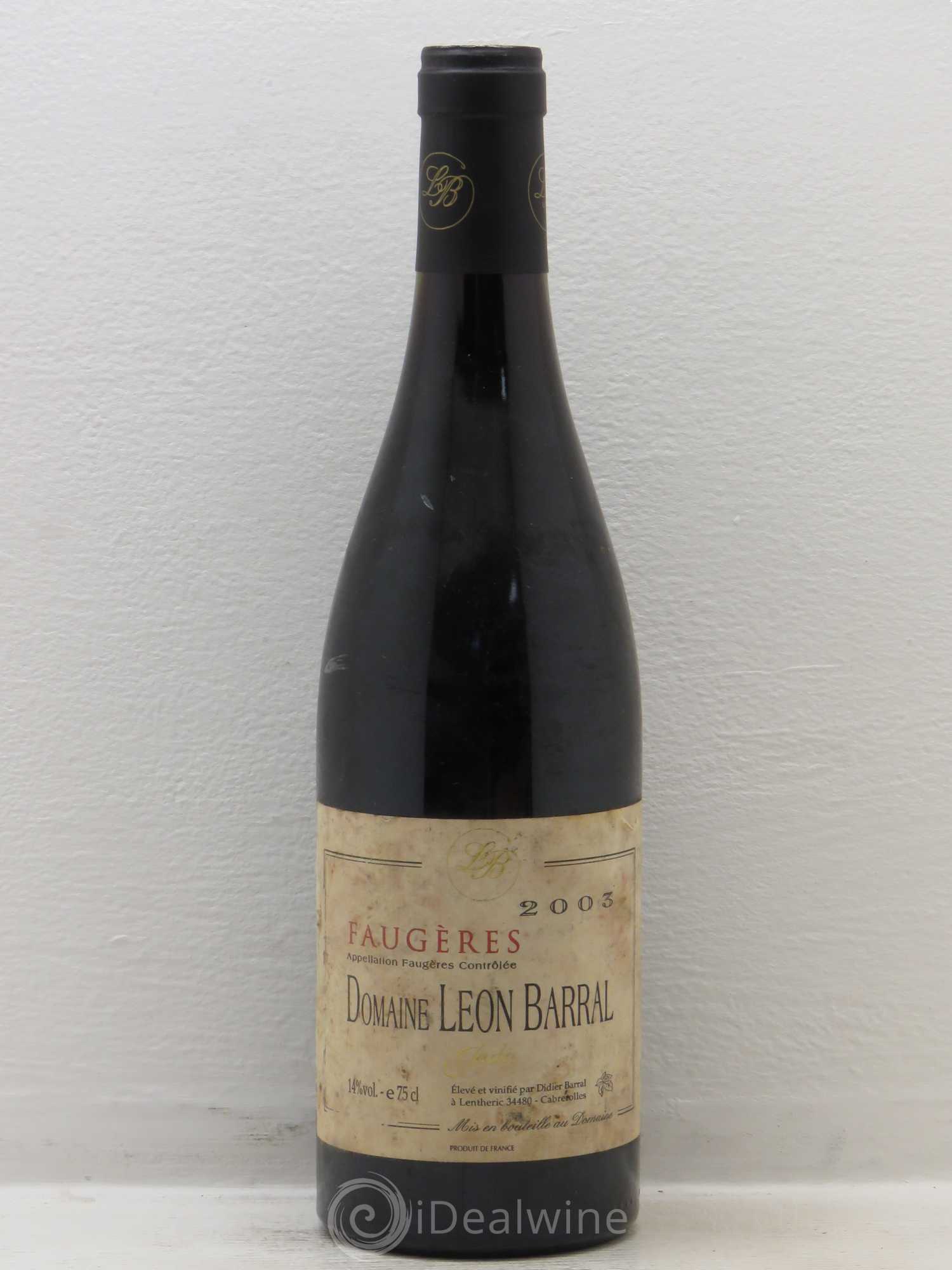 Faugères Jadis Domaine Léon Barral 2003 - Lot de 1 bouteille - 0