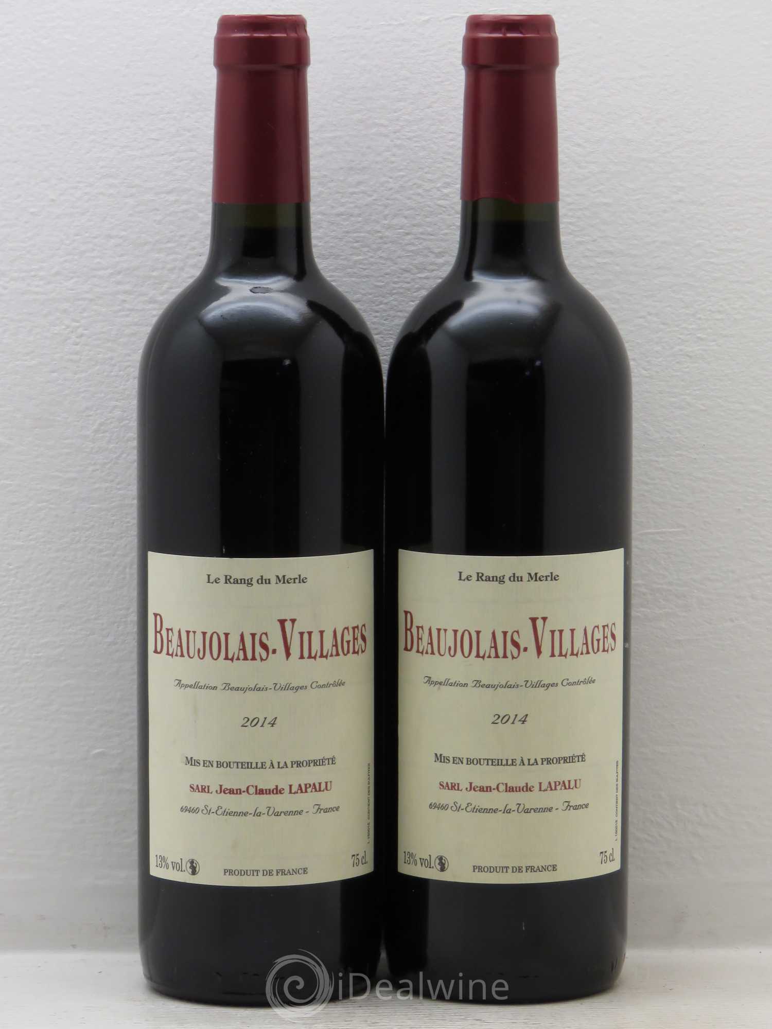 Beaujolais Villages Le Rang du Merle Jean Claude Lapalu 2014 - Posten von 2 Flaschen - 0
