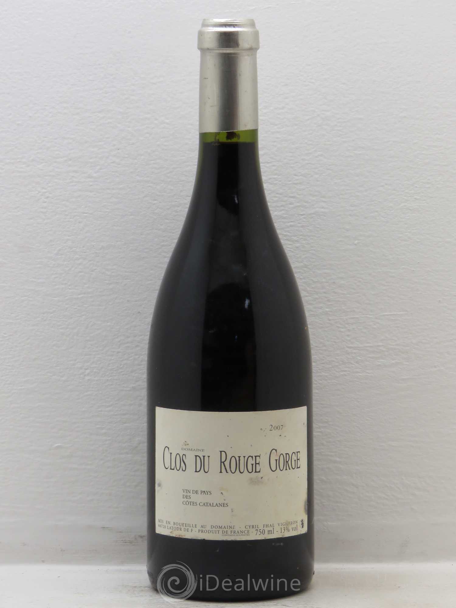Côtes Catalanes (VDP des Côtes Catalanes) Domaine Clos du Rouge Gorge 2007 - Lot de 1 bouteille - 0