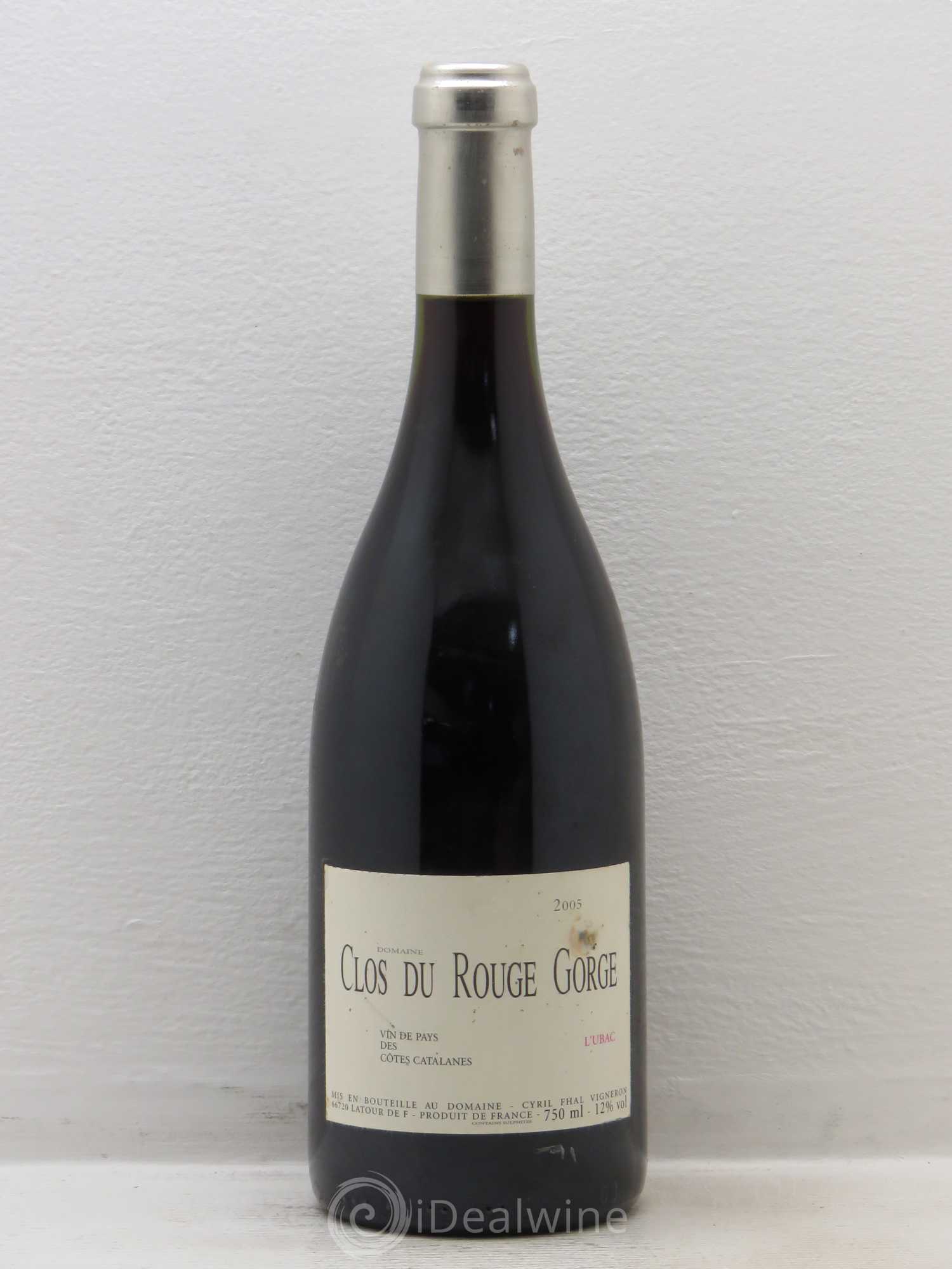 Côtes Catalanes Clos du Rouge Gorge L'Ubac Cyril Fhal Cinsault Très Vieilles Vignes 2005 - Posten von 1 Flasche - 0