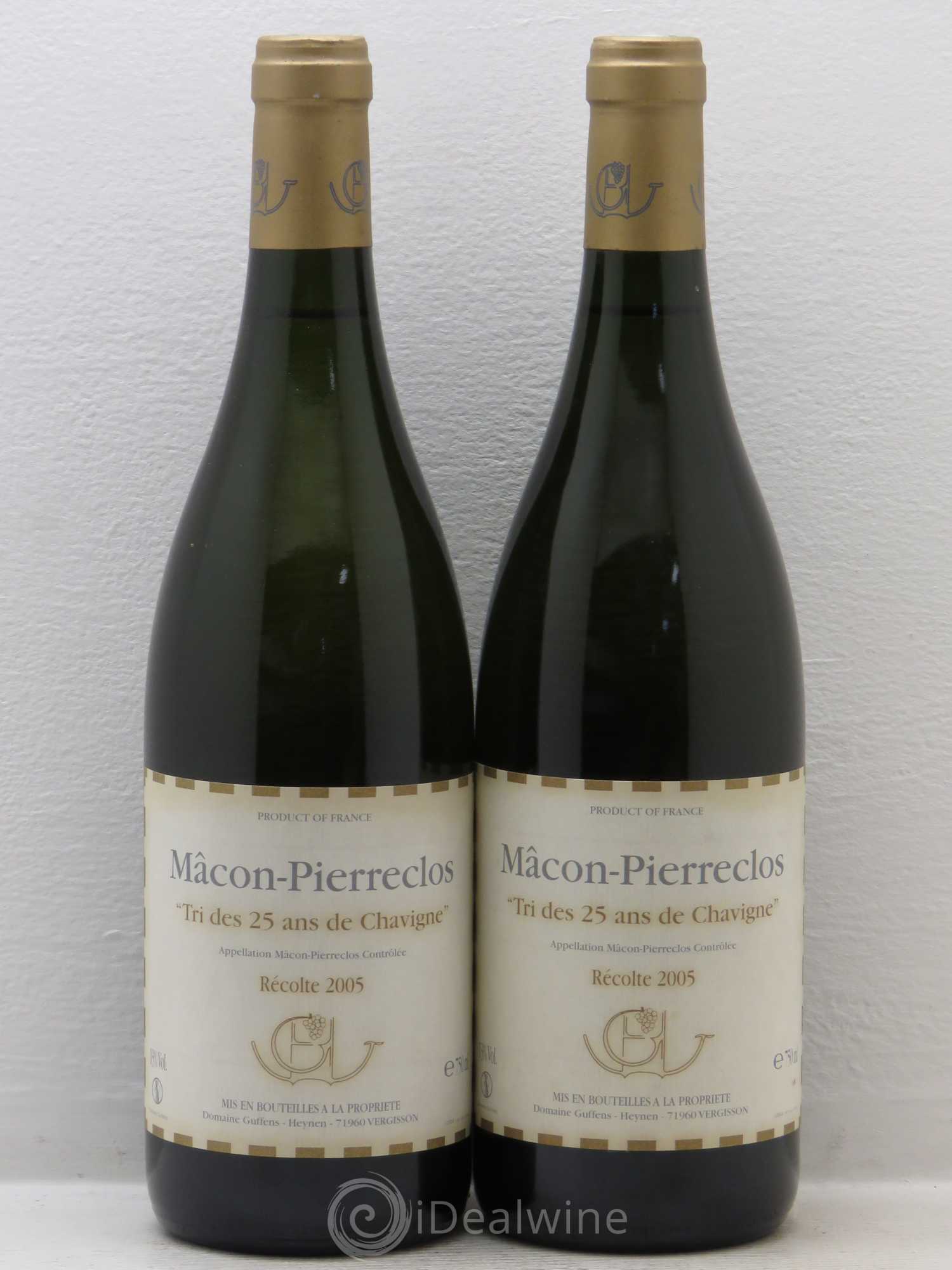 Mâcon Pierreclos Le Chavigne Tri Des 25 Ans Jean Marie Guffens 2005 - Posten von 2 Flaschen - 0