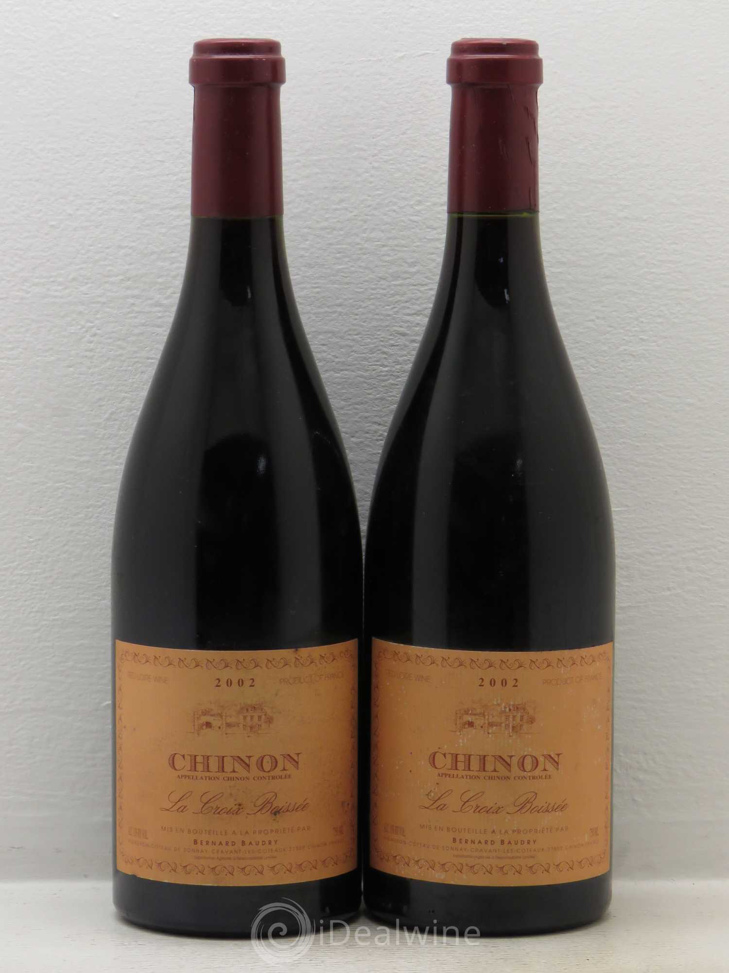 Chinon La Croix Boissée Bernard Baudry 2002 - Lot de 2 bouteilles - 0
