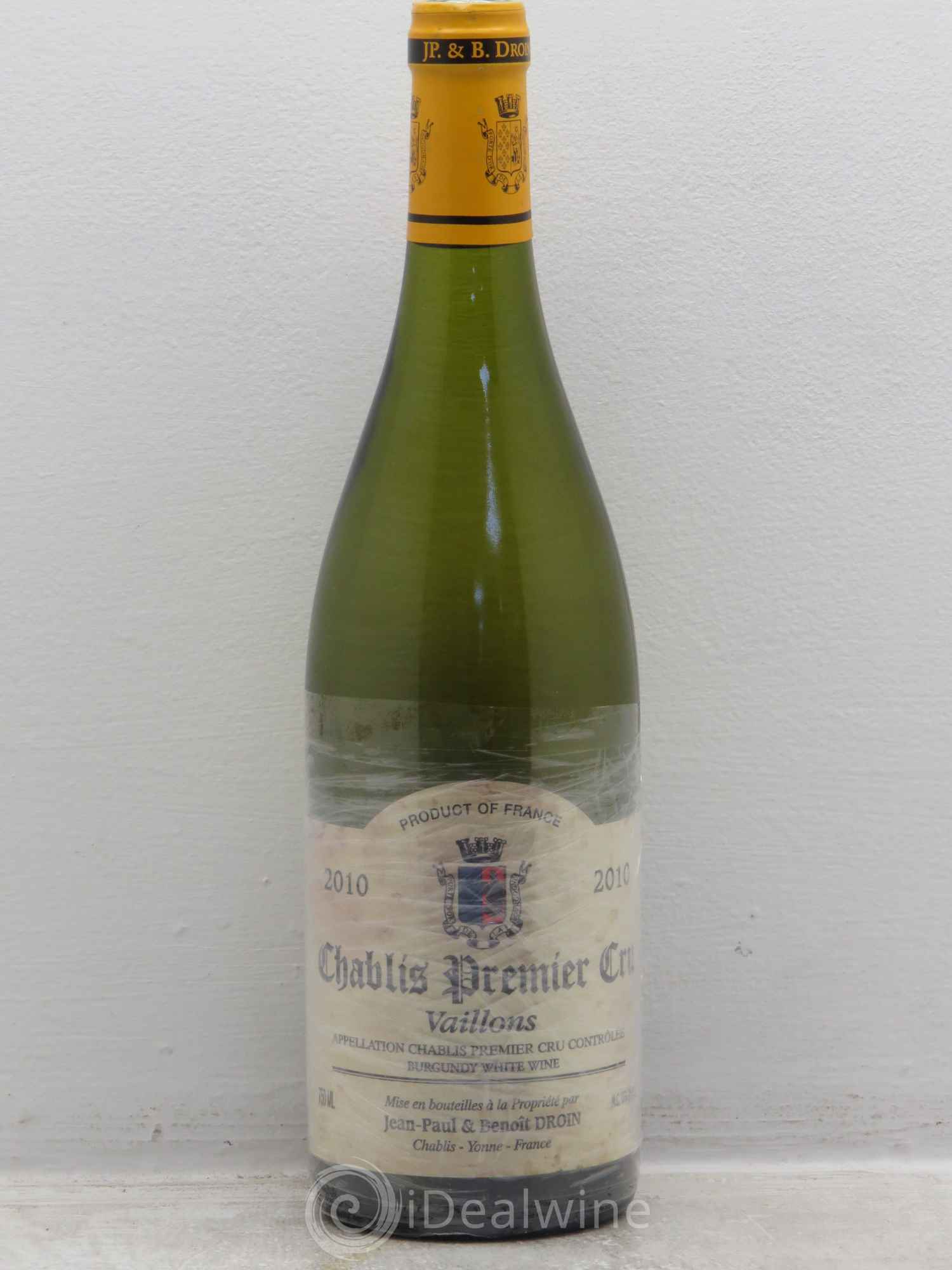 Chablis 1er Cru Vaillons Jean-Paul & Benoît Droin (Domaine) 2010 - Lot de 1 bouteille - 0