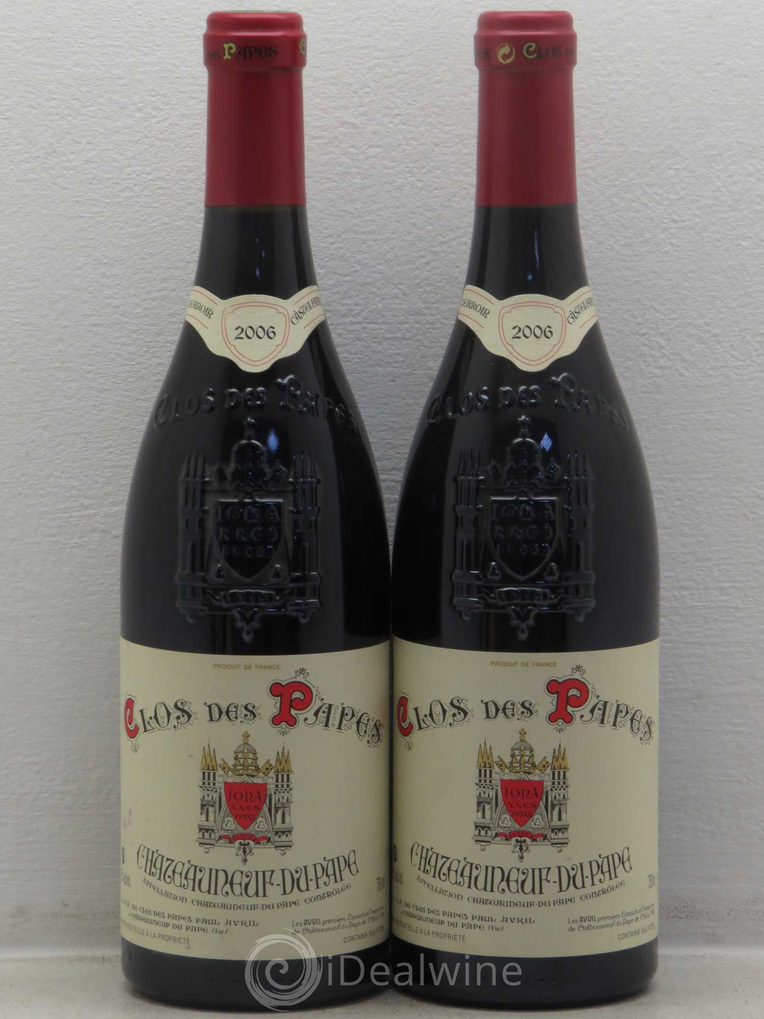 Châteauneuf-du-Pape Clos des Papes - Paul Avril 2006 - Lot de 2 bouteilles - 0