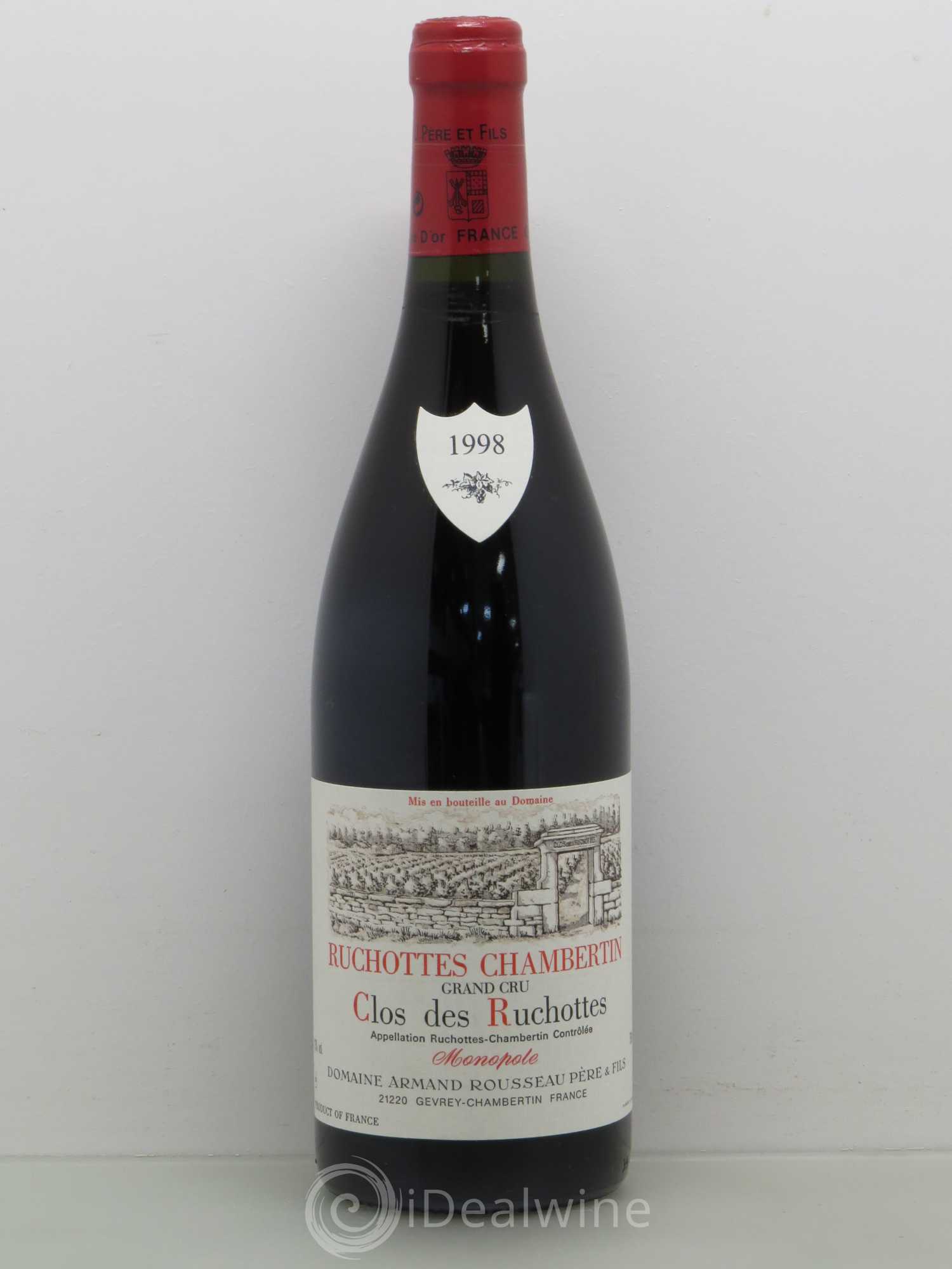 Ruchottes-Chambertin Grand Cru Clos des Ruchottes Armand Rousseau (Domaine) 1998 - Lot de 1 bouteille - 0