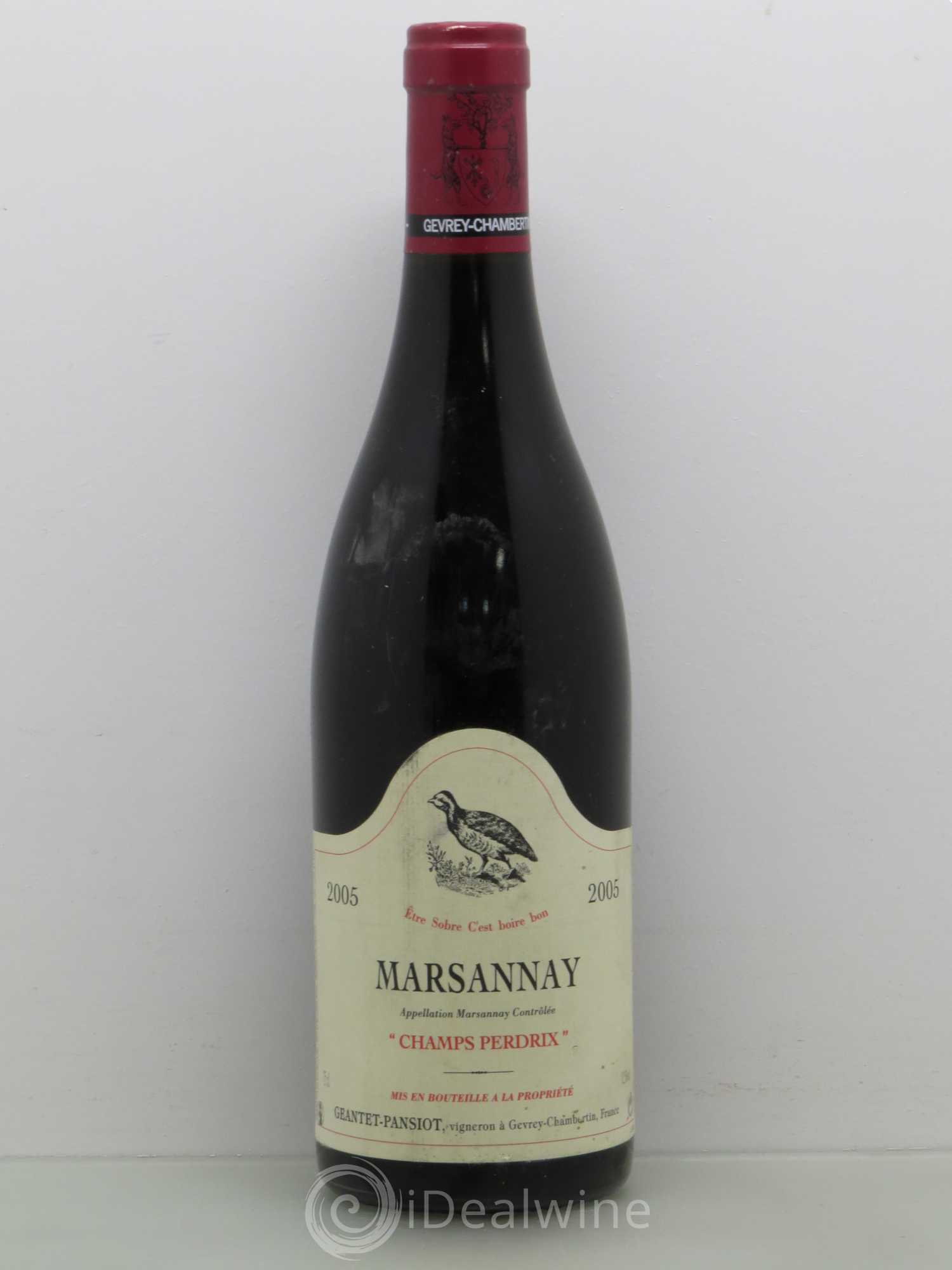 Marsannay Champs Perdrix Geantet-Pansiot 2005 - Lot de 1 bouteille - 0
