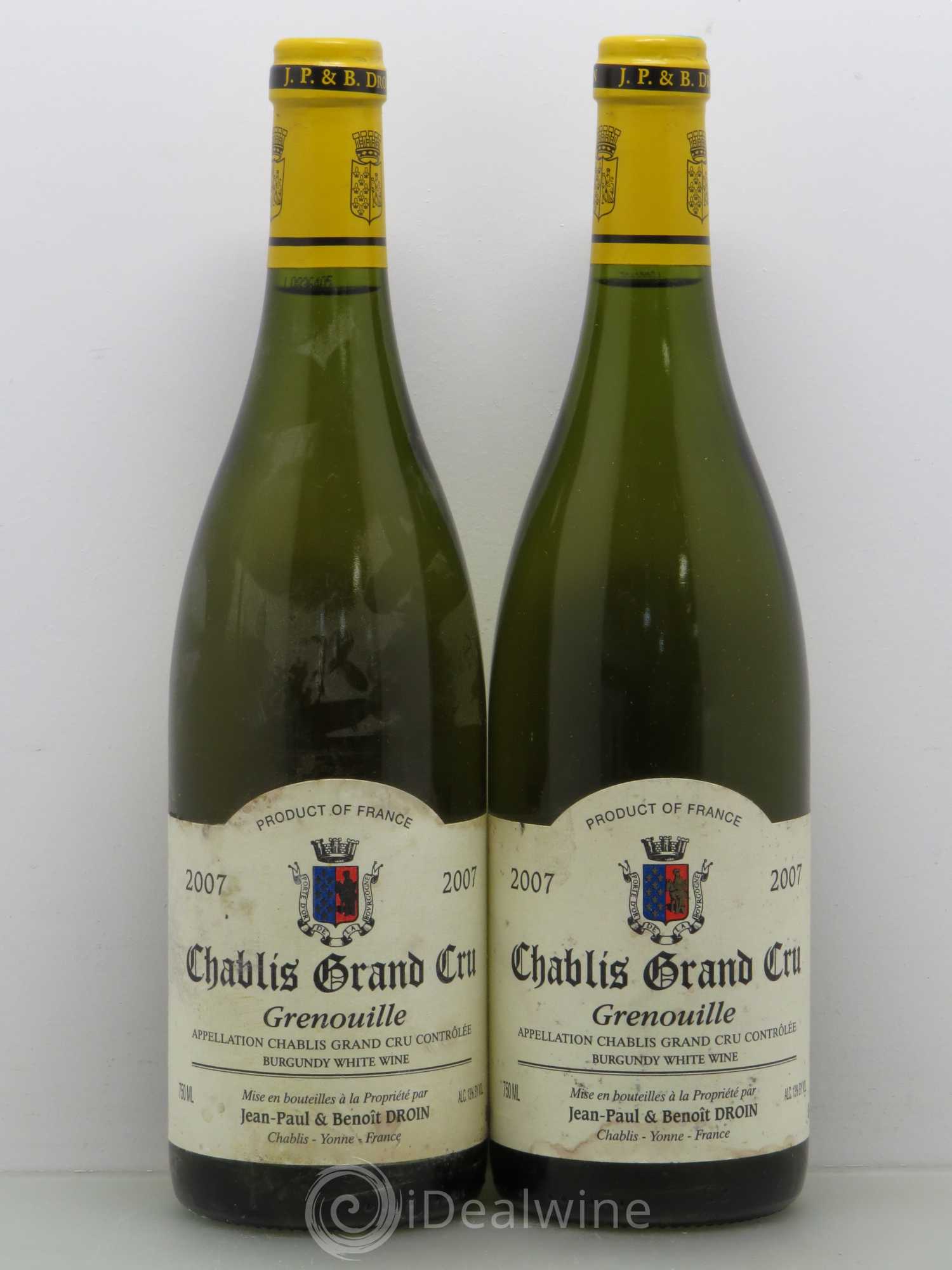 Chablis Grand Cru Grenouilles Jean-Paul & Benoît Droin (Domaine) 2007 - Lot de 2 bouteilles - 0