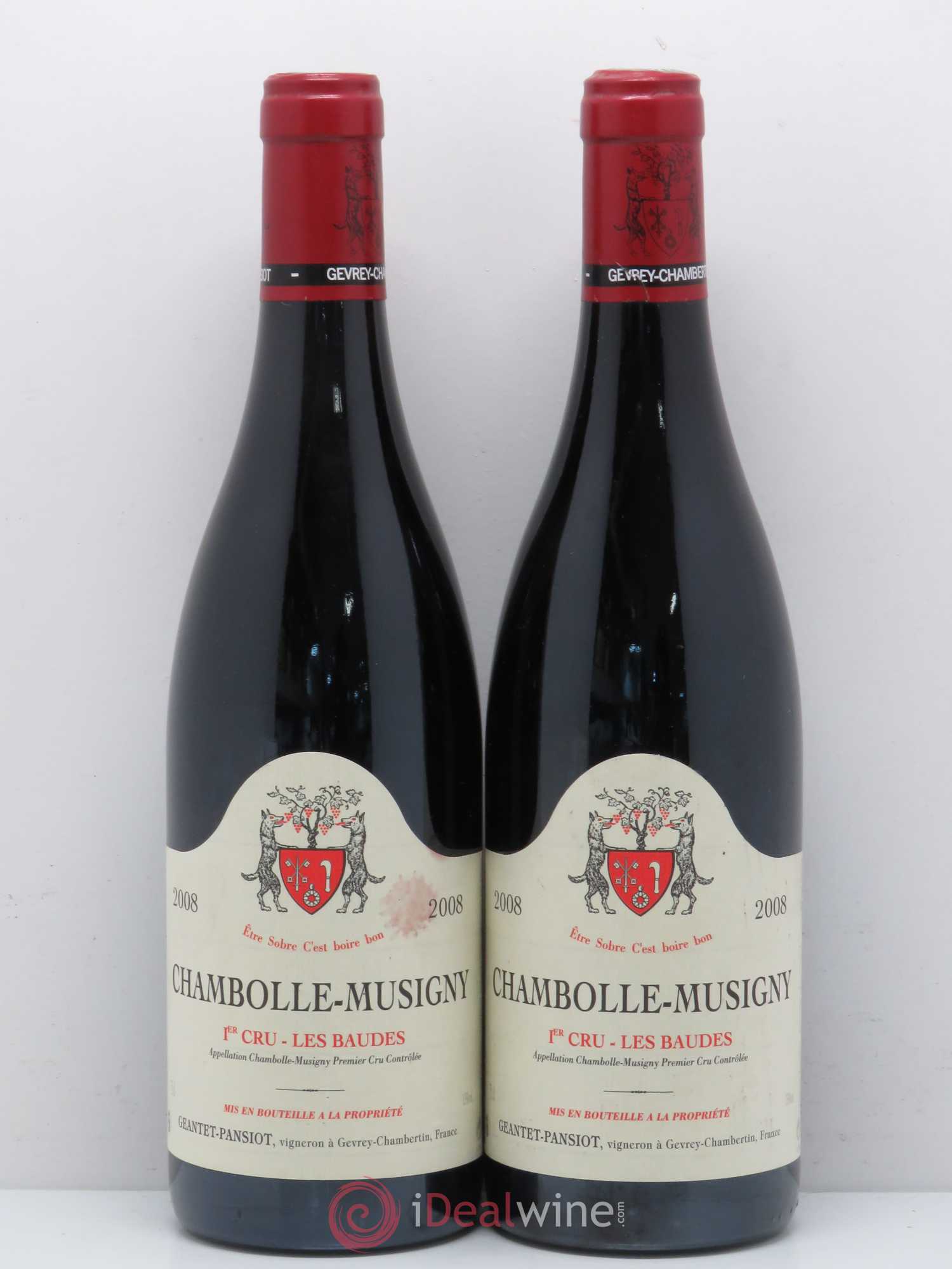 Chambolle-Musigny 1er Cru Les Baudes Geantet Pansiot 2008 - Lot de 2 bouteilles - 0