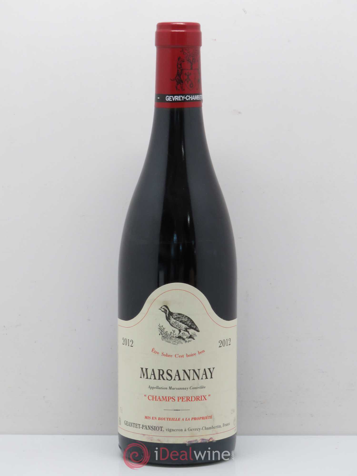 Marsannay Champs perdrix Geantet Pansiot 2012 - Lot de 1 bouteille - 0