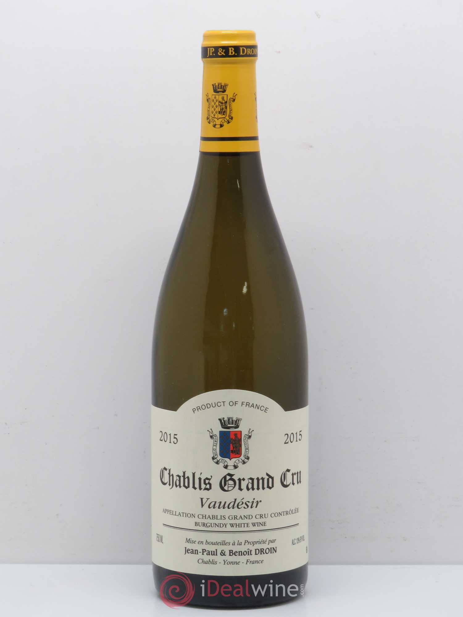 Chablis Grand Cru Vaudésir Jean-Paul & Benoît Droin (Domaine) 2015 - Lot de 1 bouteille - 0