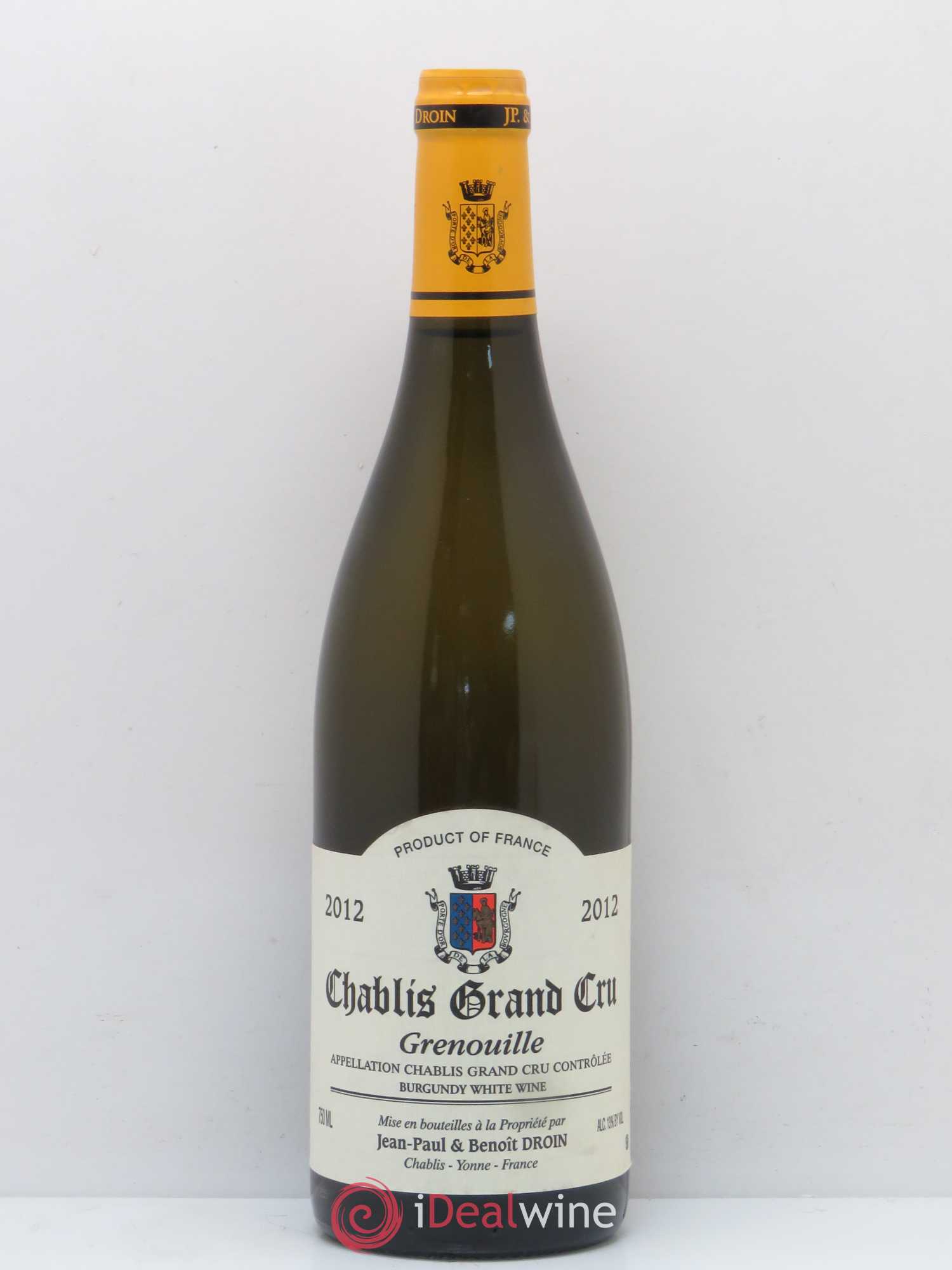 Chablis Grand Cru Grenouilles Jean-Paul & Benoît Droin (Domaine) 2012 - Lot de 1 bouteille - 0