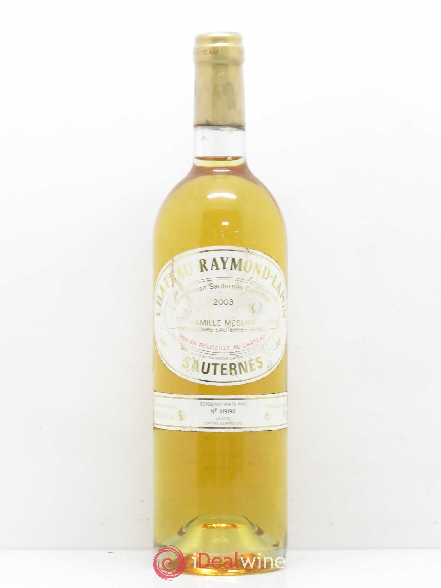 Château Raymond Lafon 2003 - Lot de 1 bouteille - 0
