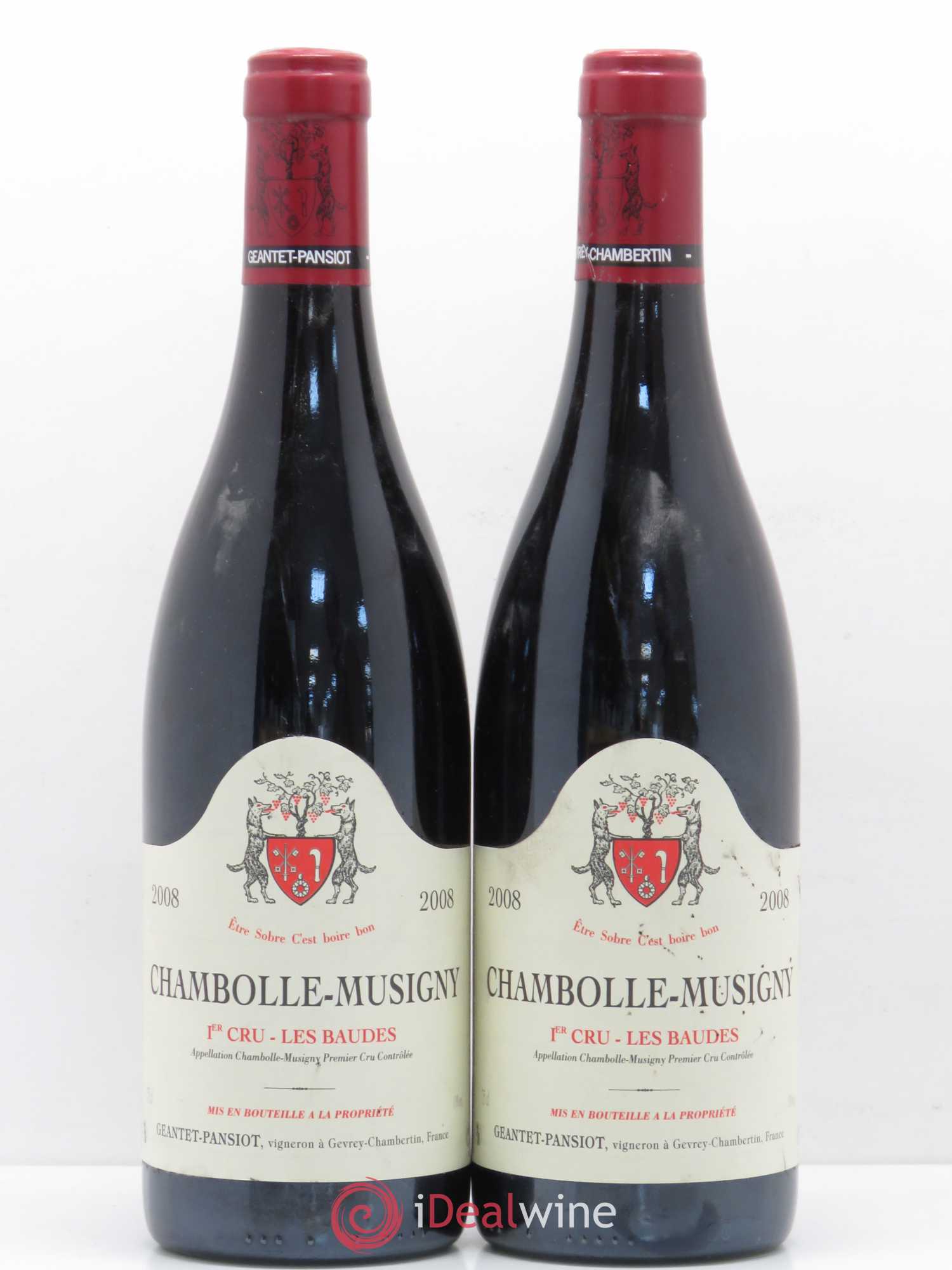 Chambolle-Musigny 1er Cru Les Baudes Geantet-Pansiot 2008 - Lot de 2 bouteilles - 0