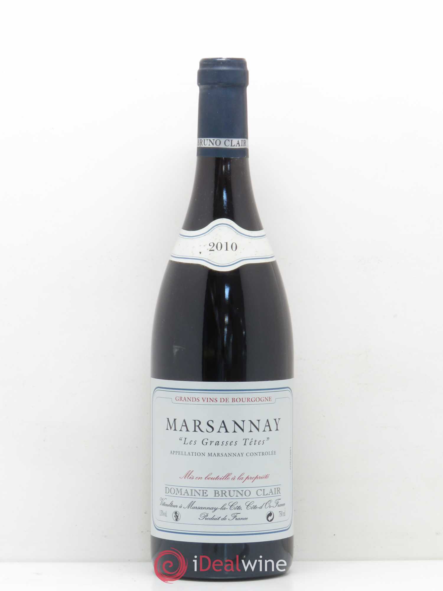 Marsannay Les Grasses Tetes Bruno Clair (Domaine) 2010 - Lot de 1 bouteille - 0