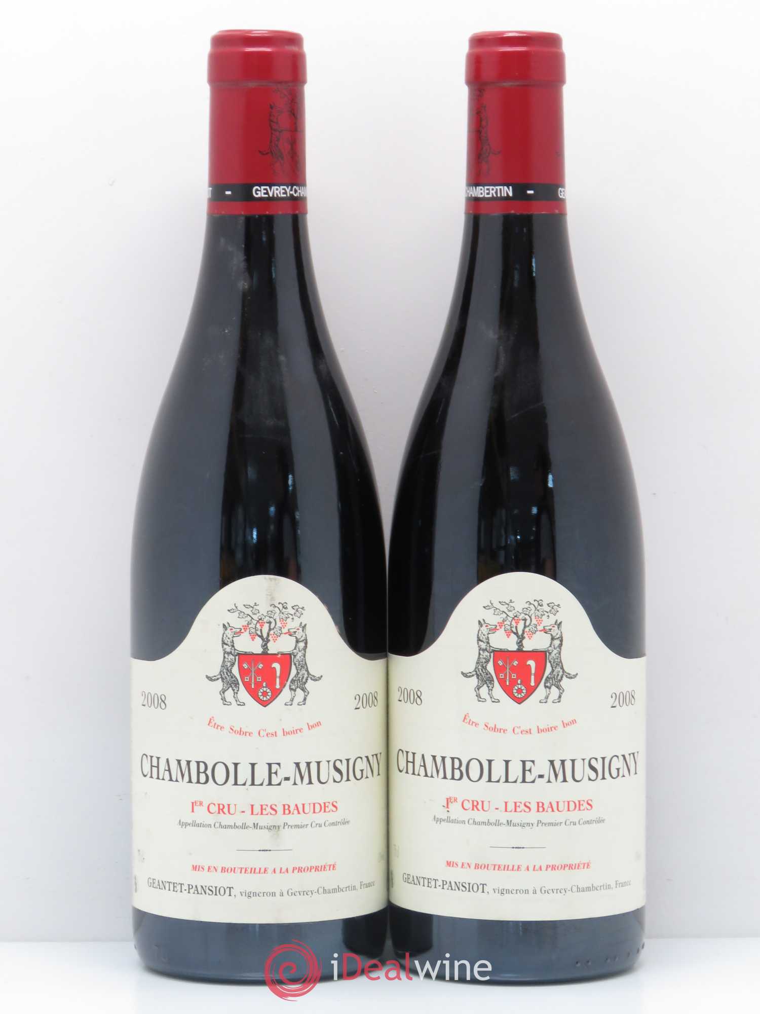 Chambolle-Musigny 1er Cru Les Baudes Geantet-Pansiot 2008 - Lot de 2 bouteilles - 0