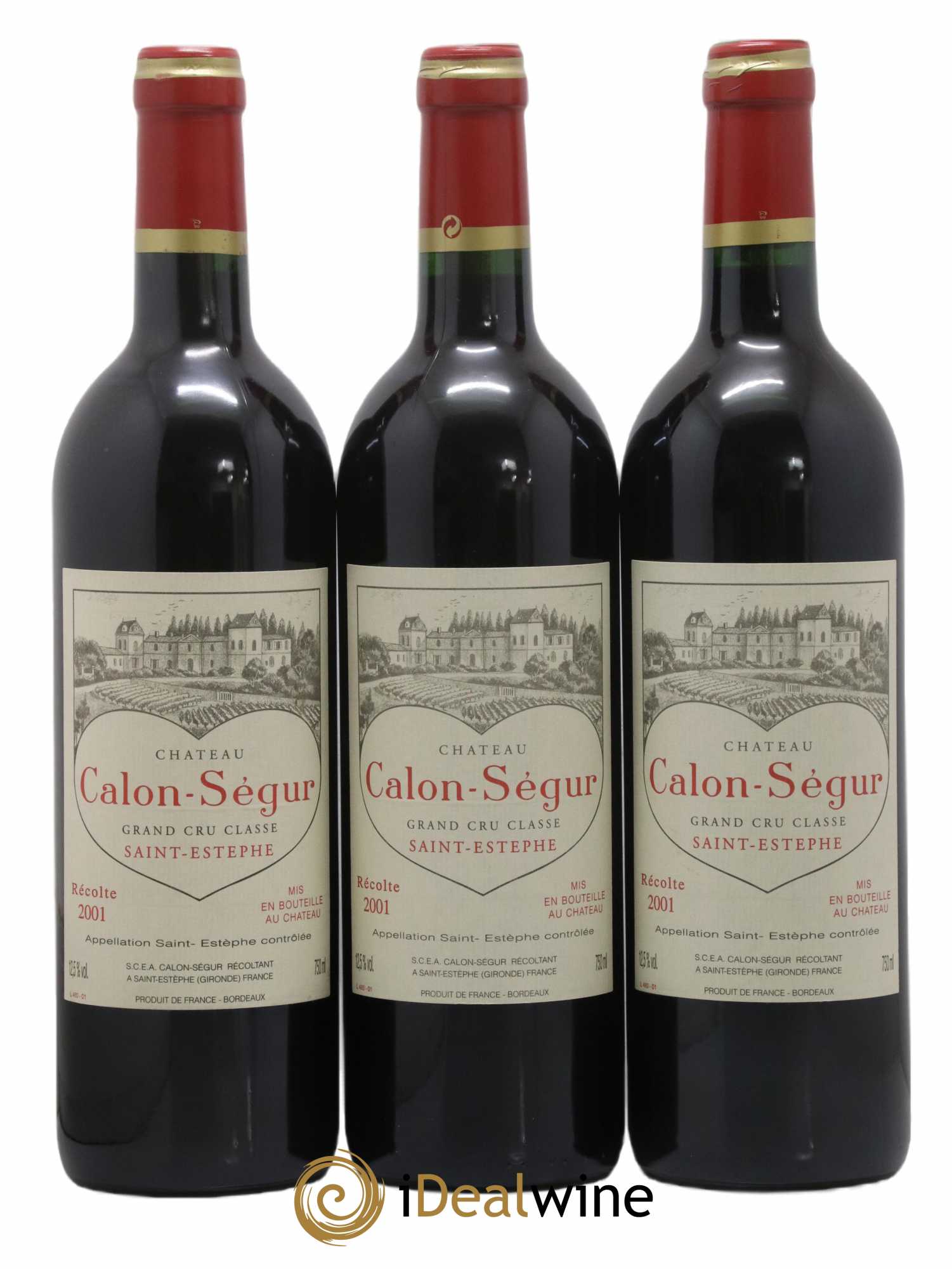 Château Calon Ségur 3ème Grand Cru Classé (sans prix de réserve) 2001 - Lot de 3 bouteilles - 0
