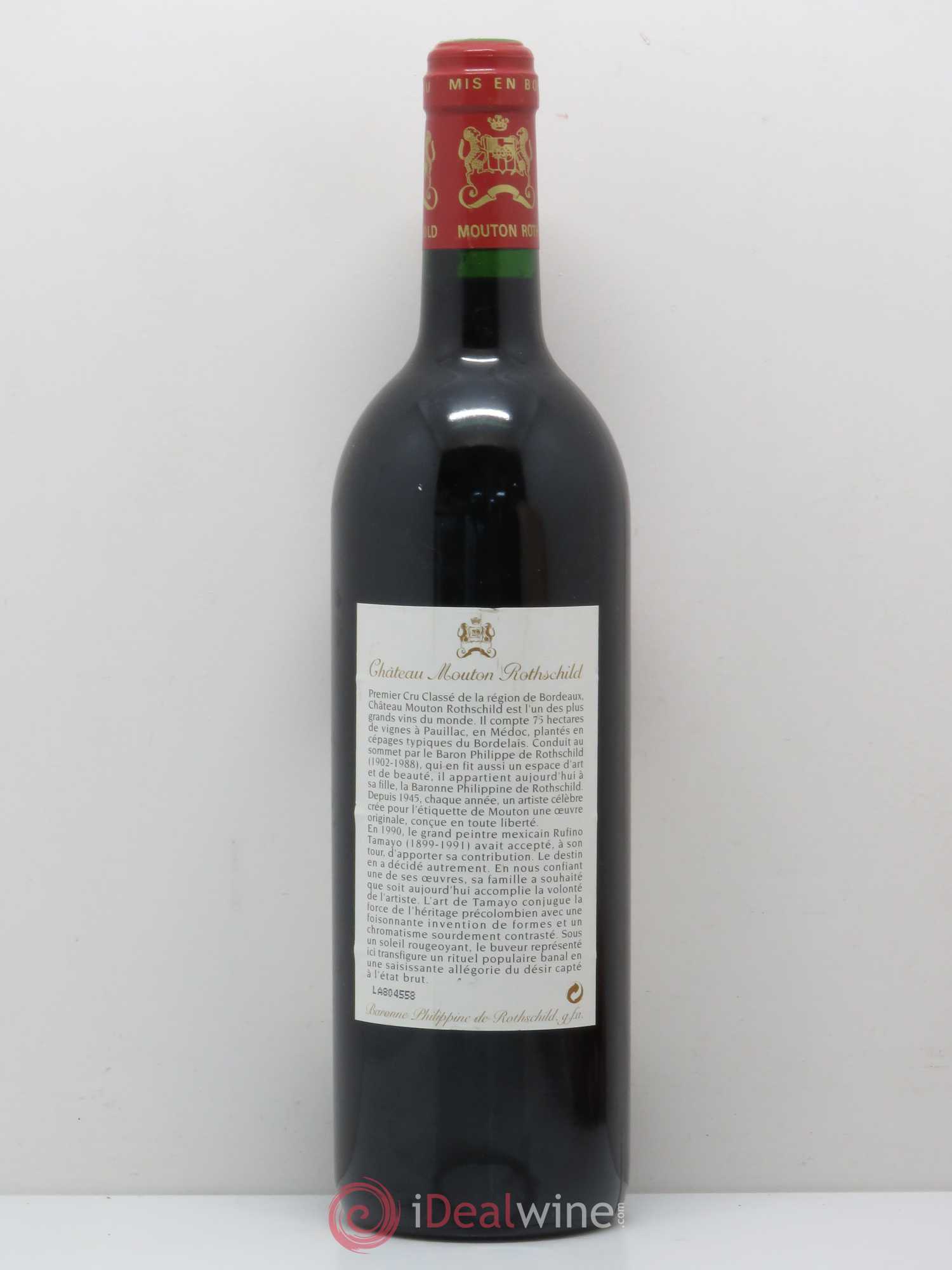 Château Mouton Rothschild 1er Grand Cru Classé 1998 - Lot de 1 bouteille - 1