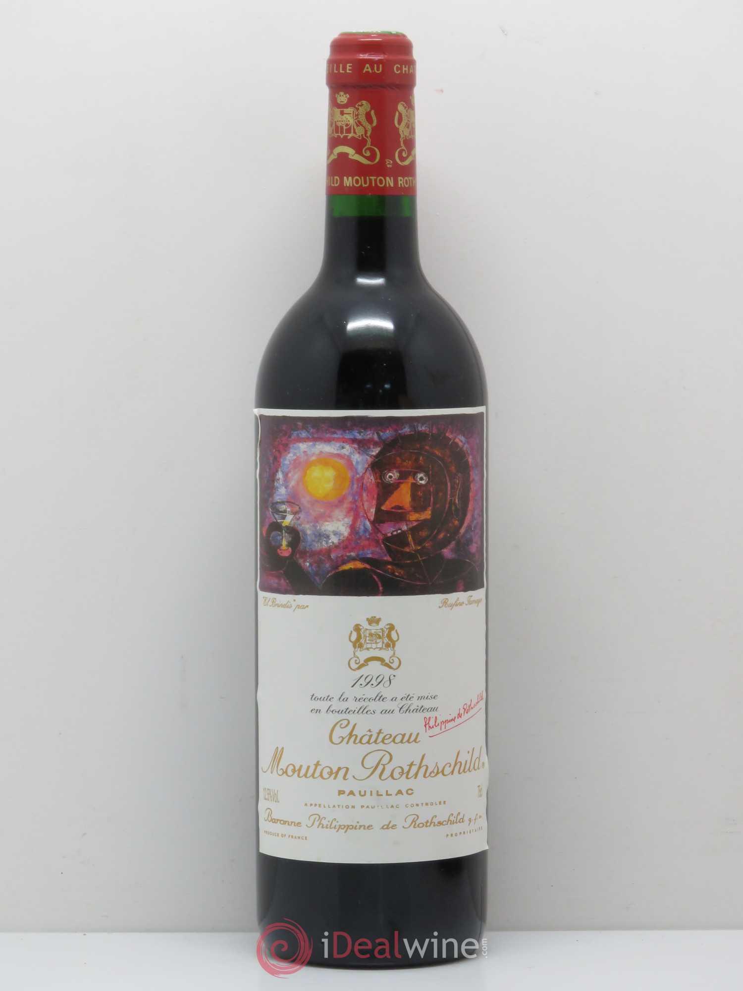 Château Mouton Rothschild 1er Grand Cru Classé 1998 - Lot de 1 bouteille - 0