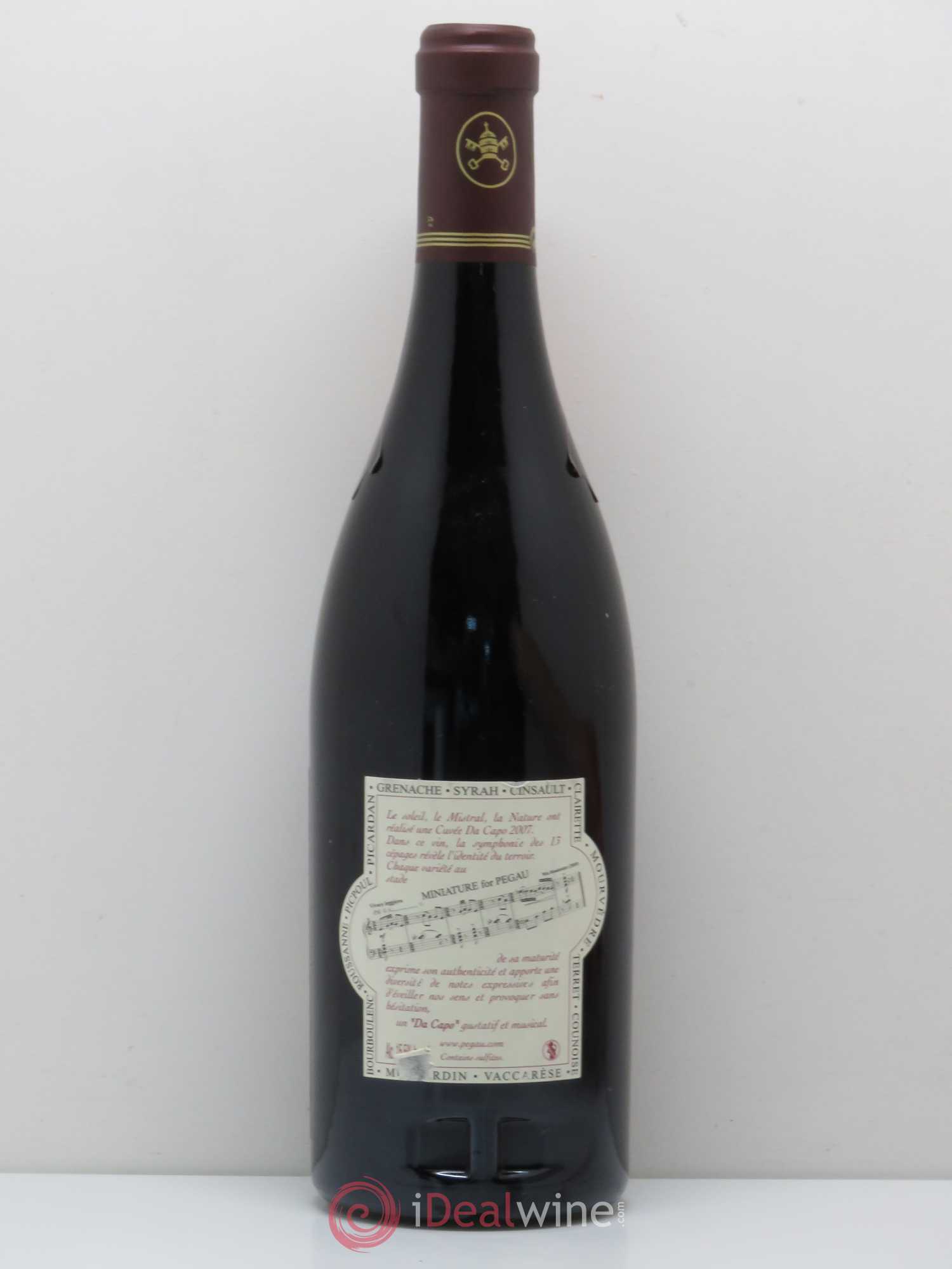 Châteauneuf-du-Pape Domaine du Pégau Cuvée Da Capo Paul et Laurence Féraud 2007 - Lot de 1 bouteille - 1