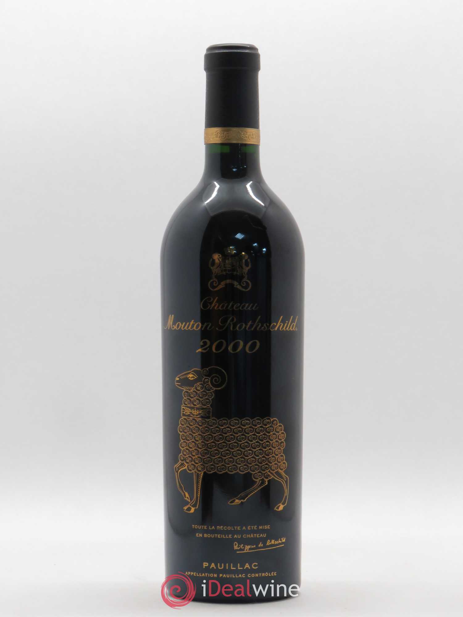 Château Mouton Rothschild 1er Grand Cru Classé 2000 - Lot de 1 bouteille - 0